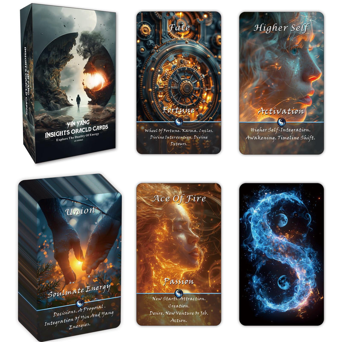 Pailing Yin & Yang Oracle Cards – 68-Card Karma Connection Deck for Balance