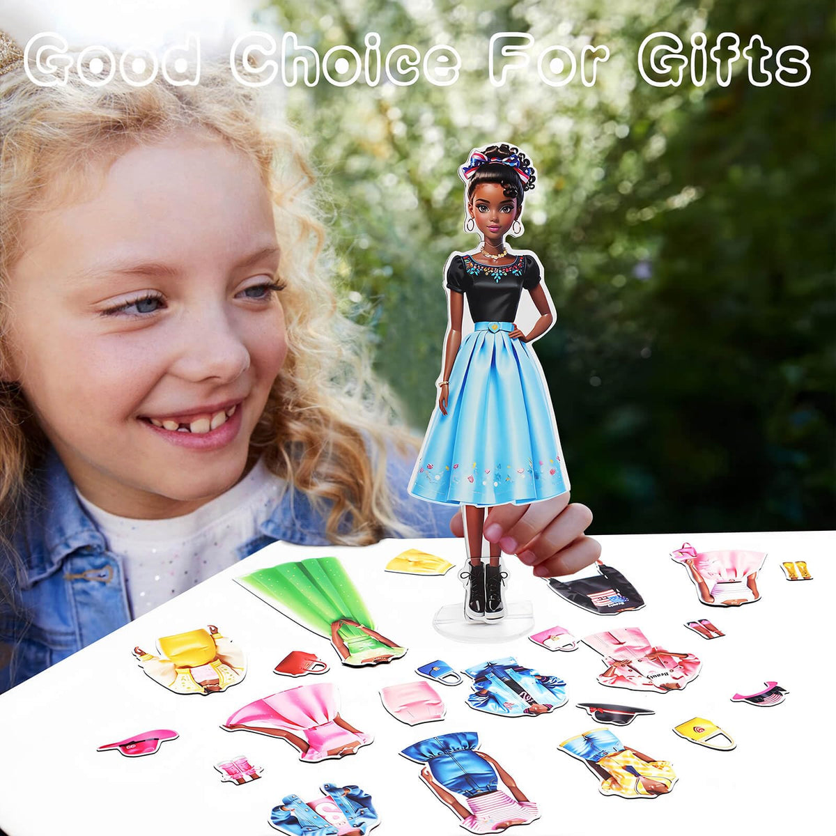 PainZieteg Magnetic Dress Up Dolls – Eva Edition, Princess Paper Dolls for Girls 4-10