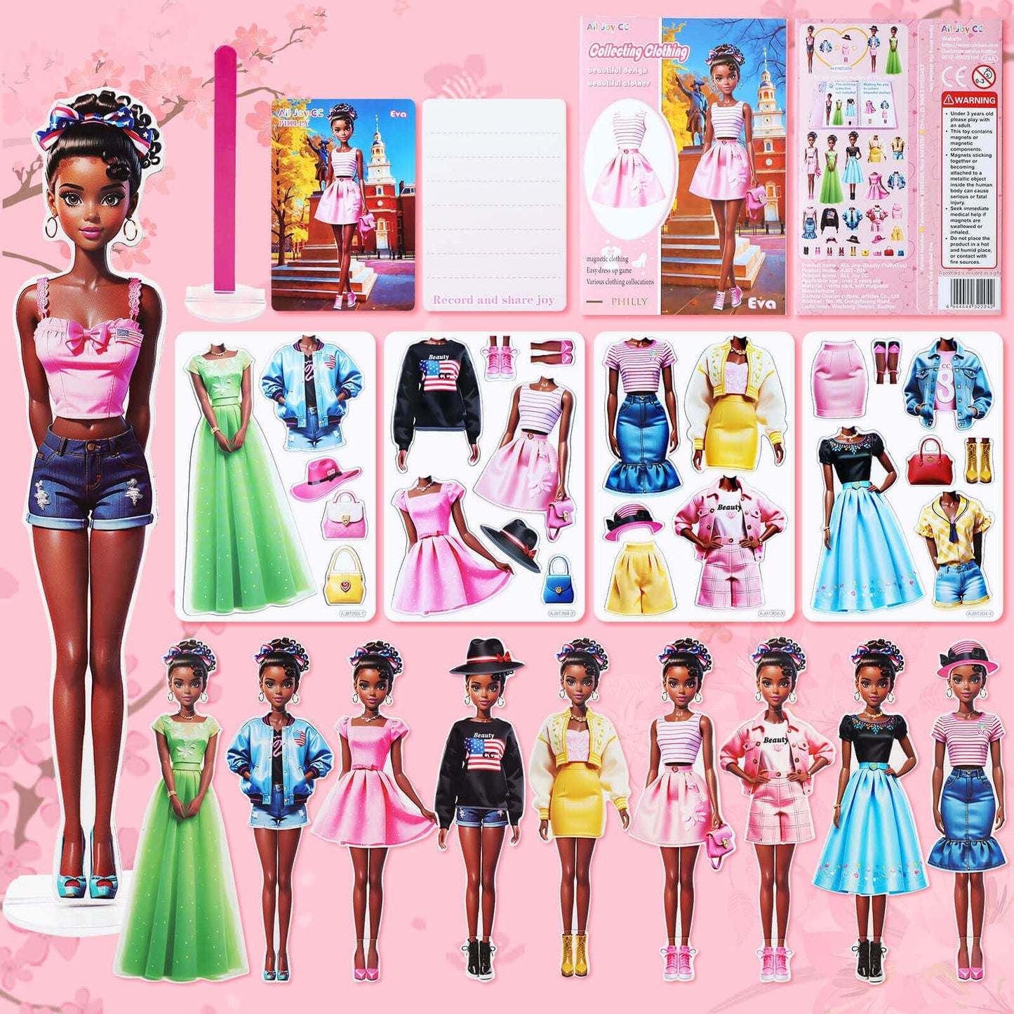 PainZieteg Magnetic Dress Up Dolls – Eva Edition, Princess Paper Dolls for Girls 4-10