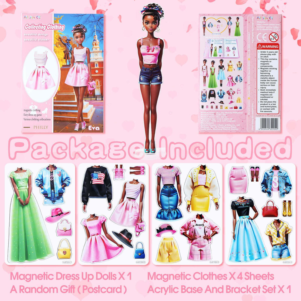 PainZieteg Magnetic Dress Up Dolls – Eva Edition, Princess Paper Dolls for Girls 4-10