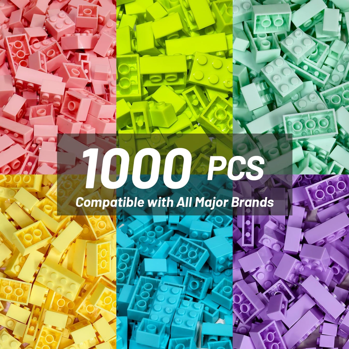 Pairez Toys Classic Building Bricks Playset – 1000+ Pastel Blocks for STEM Learning (Ages 4+)