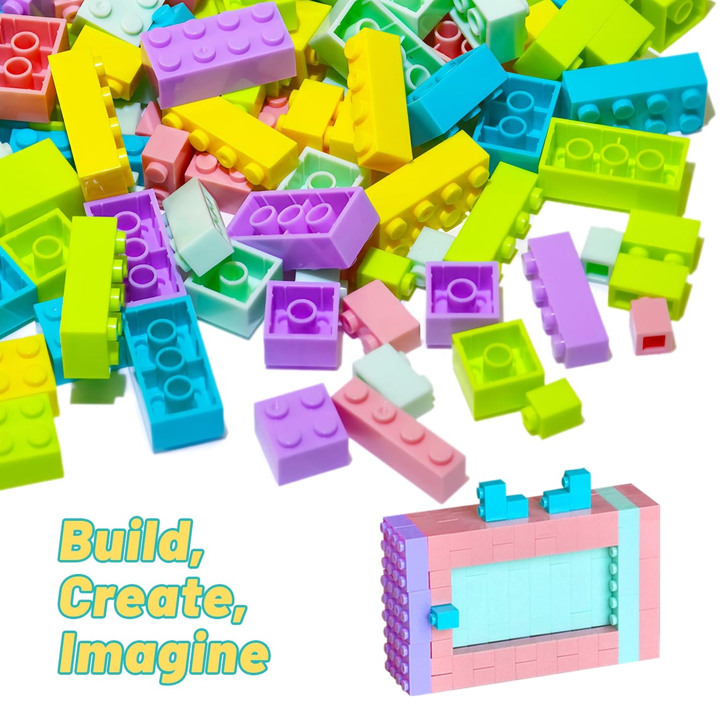 Pairez Toys Classic Building Bricks Playset – 1000+ Pastel Blocks for STEM Learning (Ages 4+)