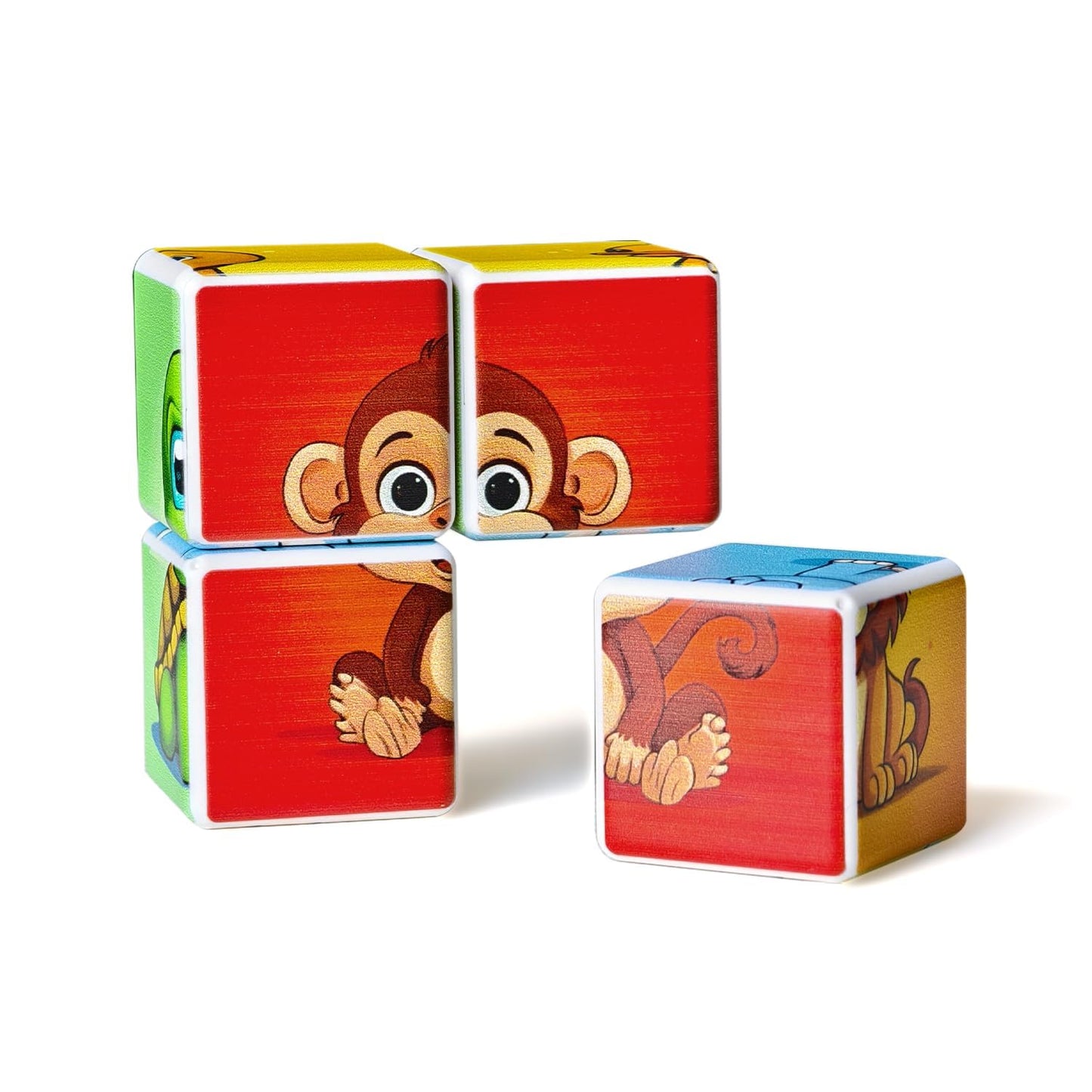 Pairez Toys 3D Magnetic Cubic Jigsaw Blocks for Toddlers – 1.65 in, 6 Animal Patterns