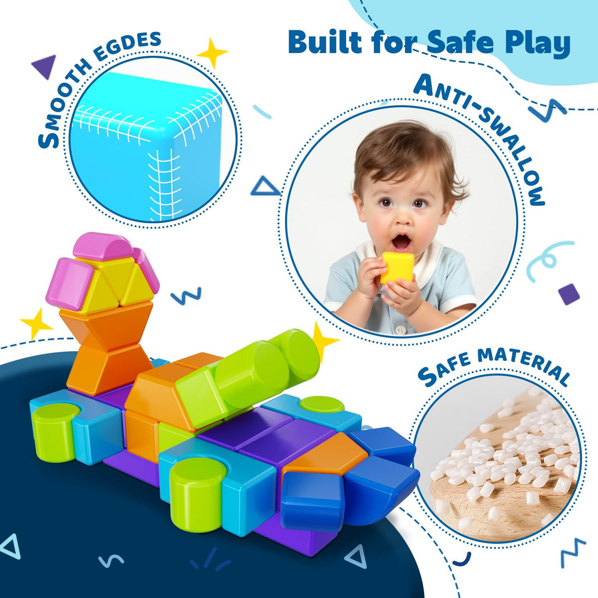 Pairez Toys Magnetic Building Blocks – 37pcs for Kids 4-8 | 3D Stacking & Sensory Montessori Play