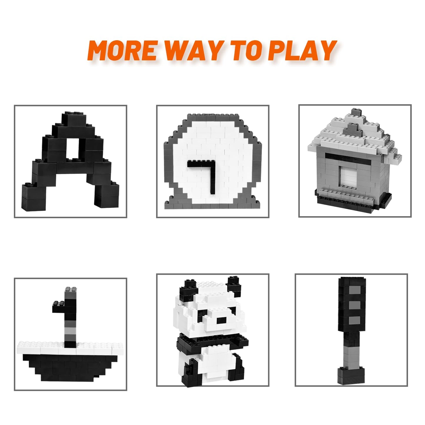 Pairez Toys 1000-Piece Building Blocks Set – 2x4 Bricks, STEM Toys for Kids 4–8 (Black, Gray, White)