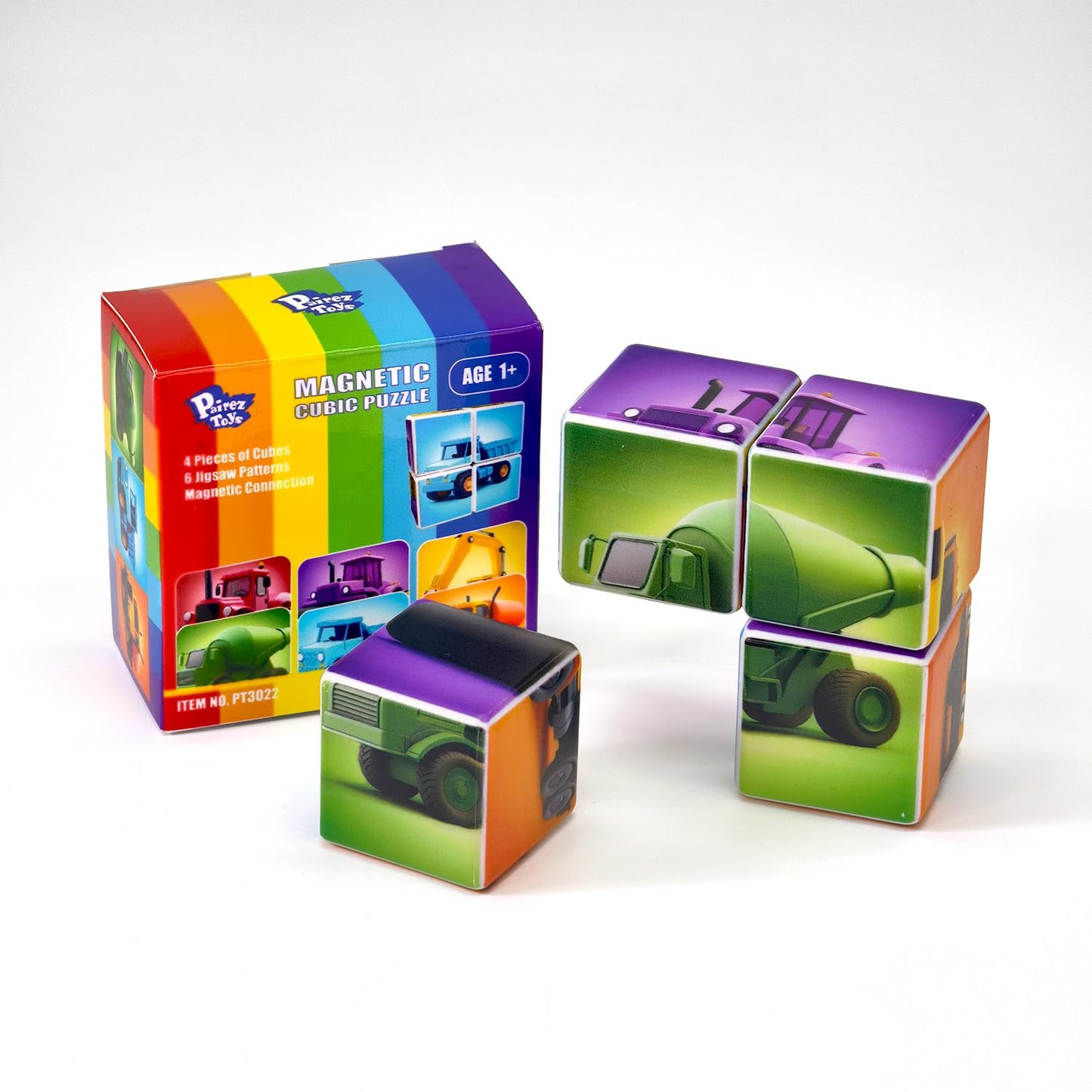 Pairez Toys Magnetic Cubes for Toddlers – 1.65 Inch Large Building Blocks & STEM Play