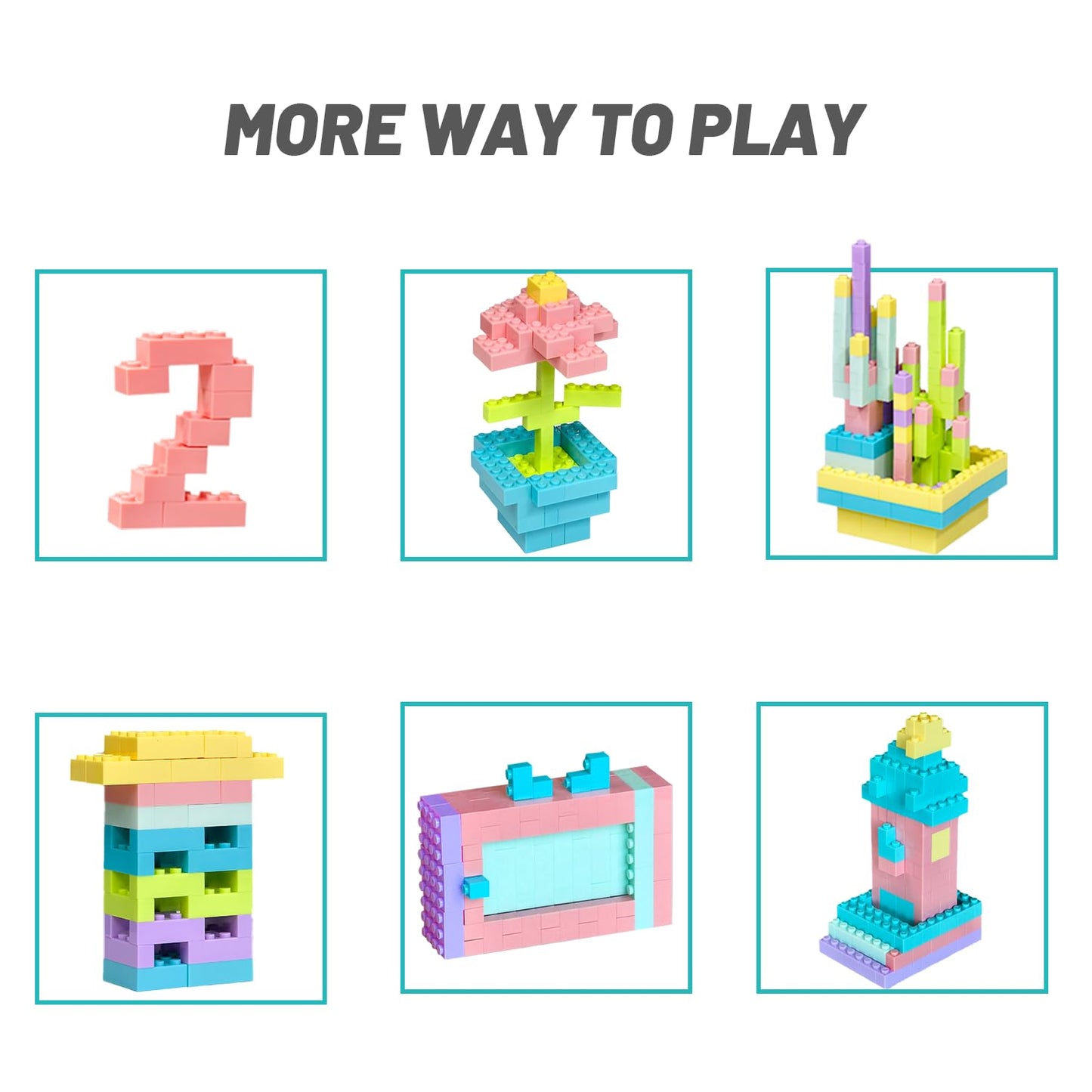 Pairez Toys Classic Building Bricks Playset – 1000+ Pastel Blocks for STEM Learning (Ages 4+)