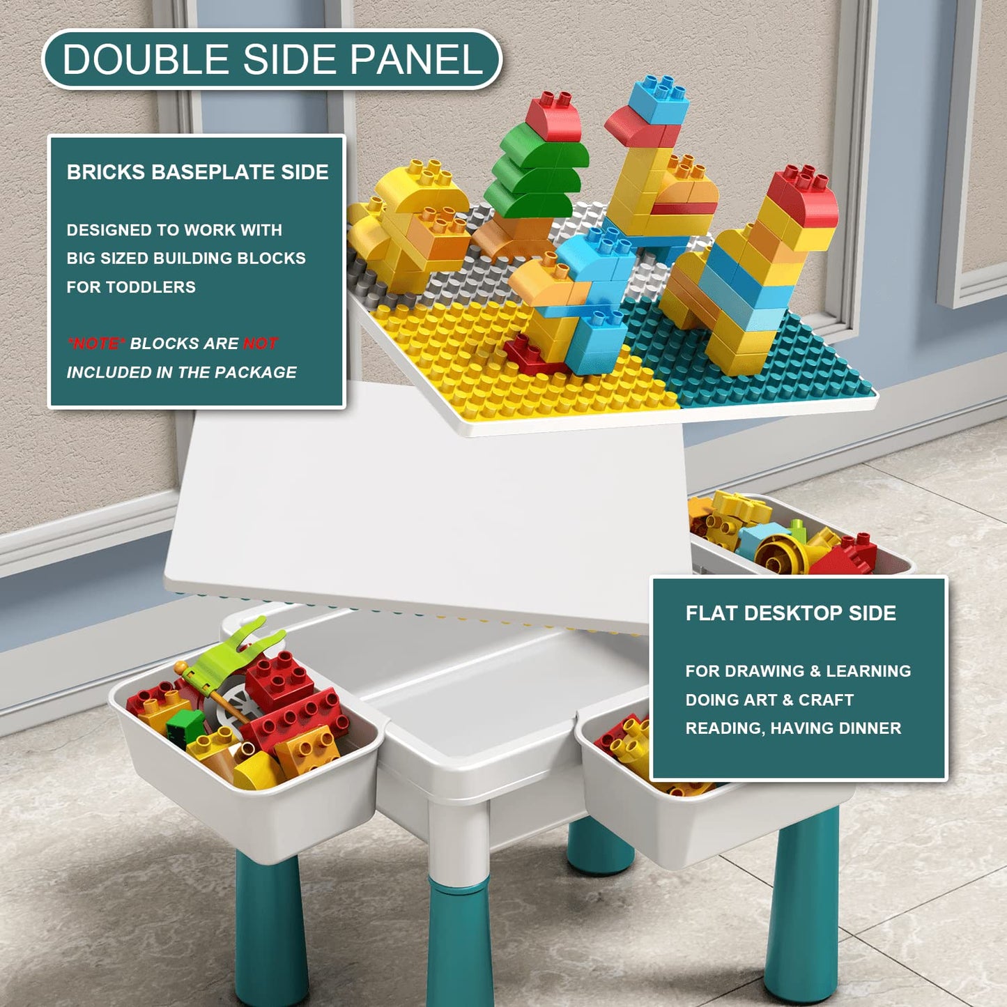 Pairez Toys Small Activity Table for Toddlers 1-3 | Sensory Play & Learning Table