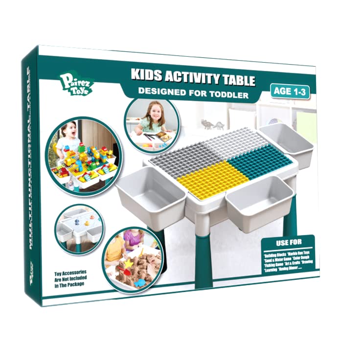 Pairez Toys Small Activity Table for Toddlers 1-3 | Sensory Play & Learning Table