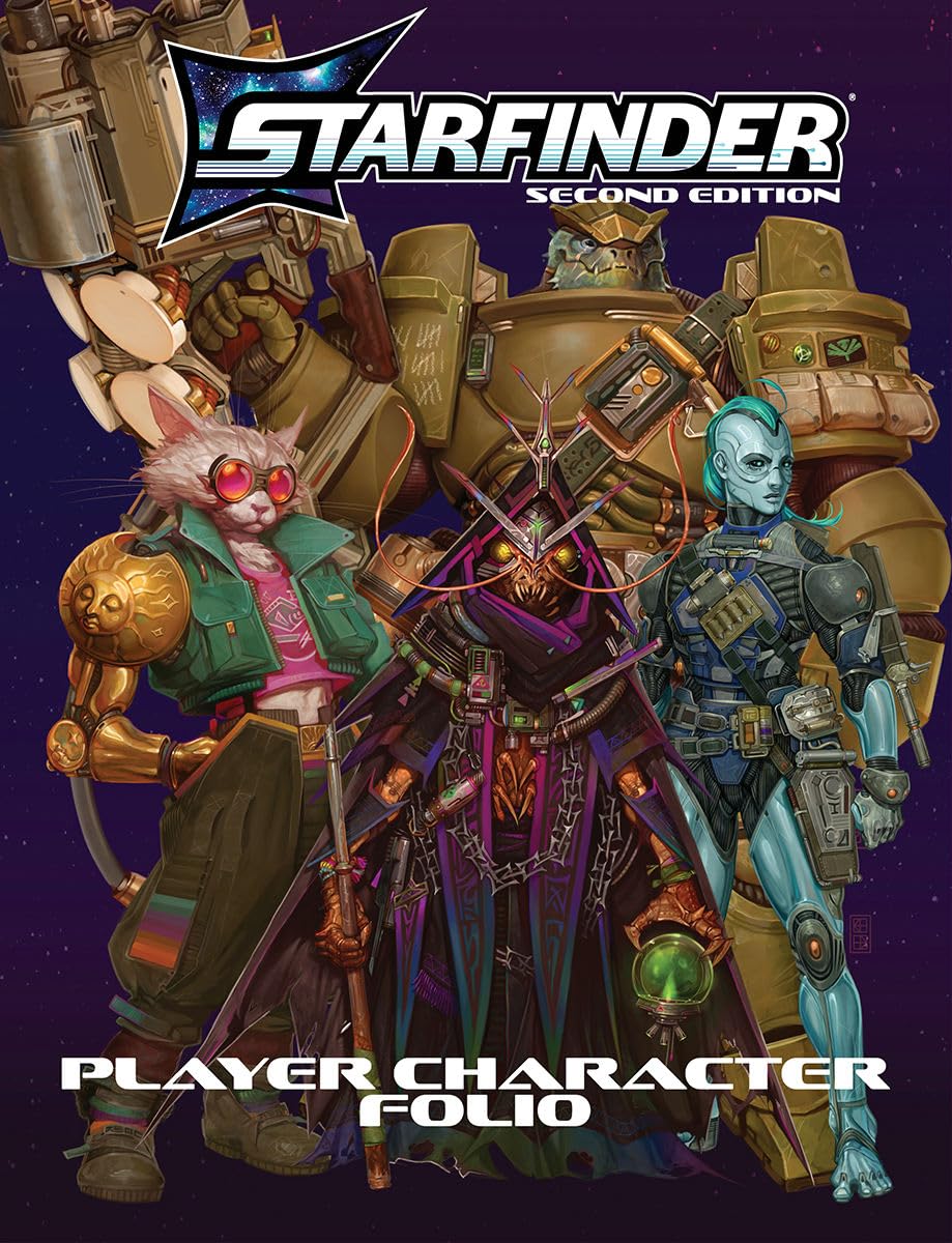 Paizo Starfinder PC Folio - 16-Page Character Record Sheet with Reference Charts