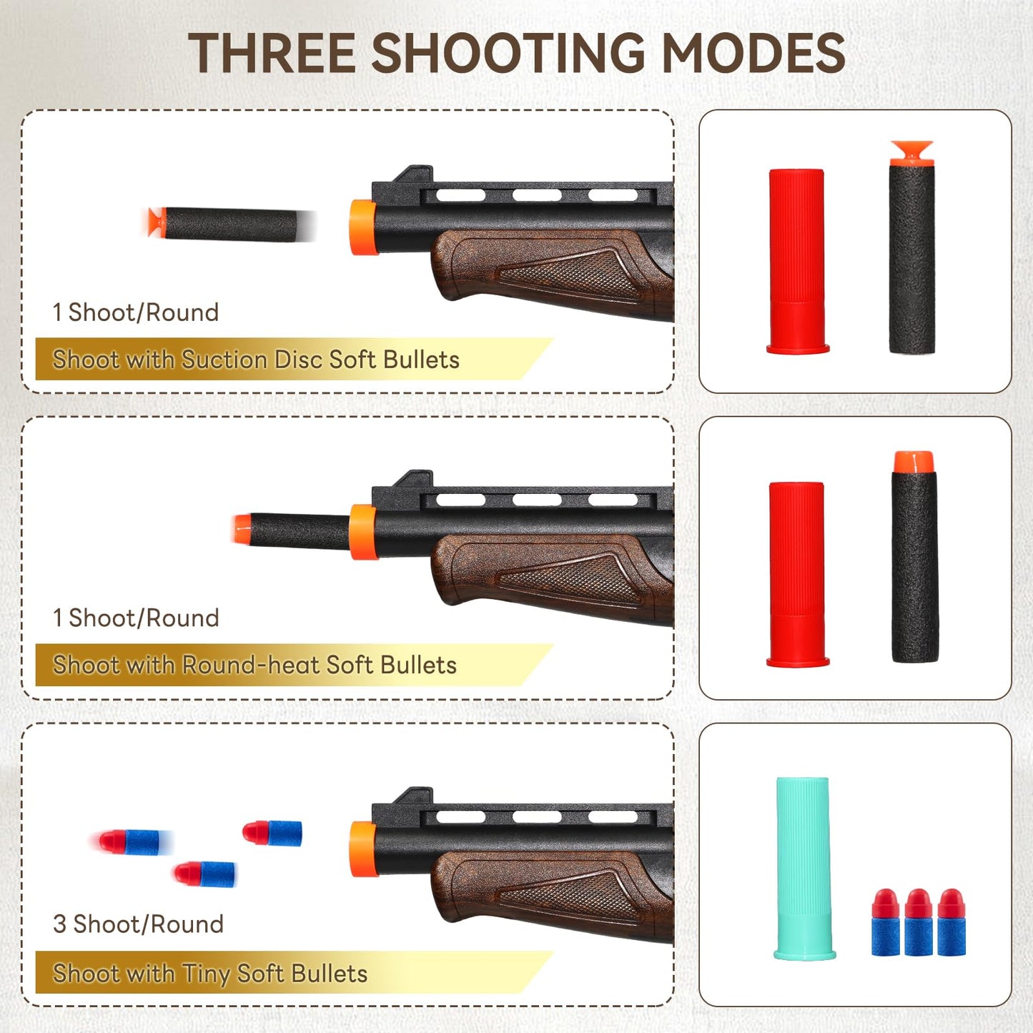Pakimio Large Revolver Toy Gun with Scope, 50 Soft Bullets & 14 Shells – Educational Outdoor Shooting Toy