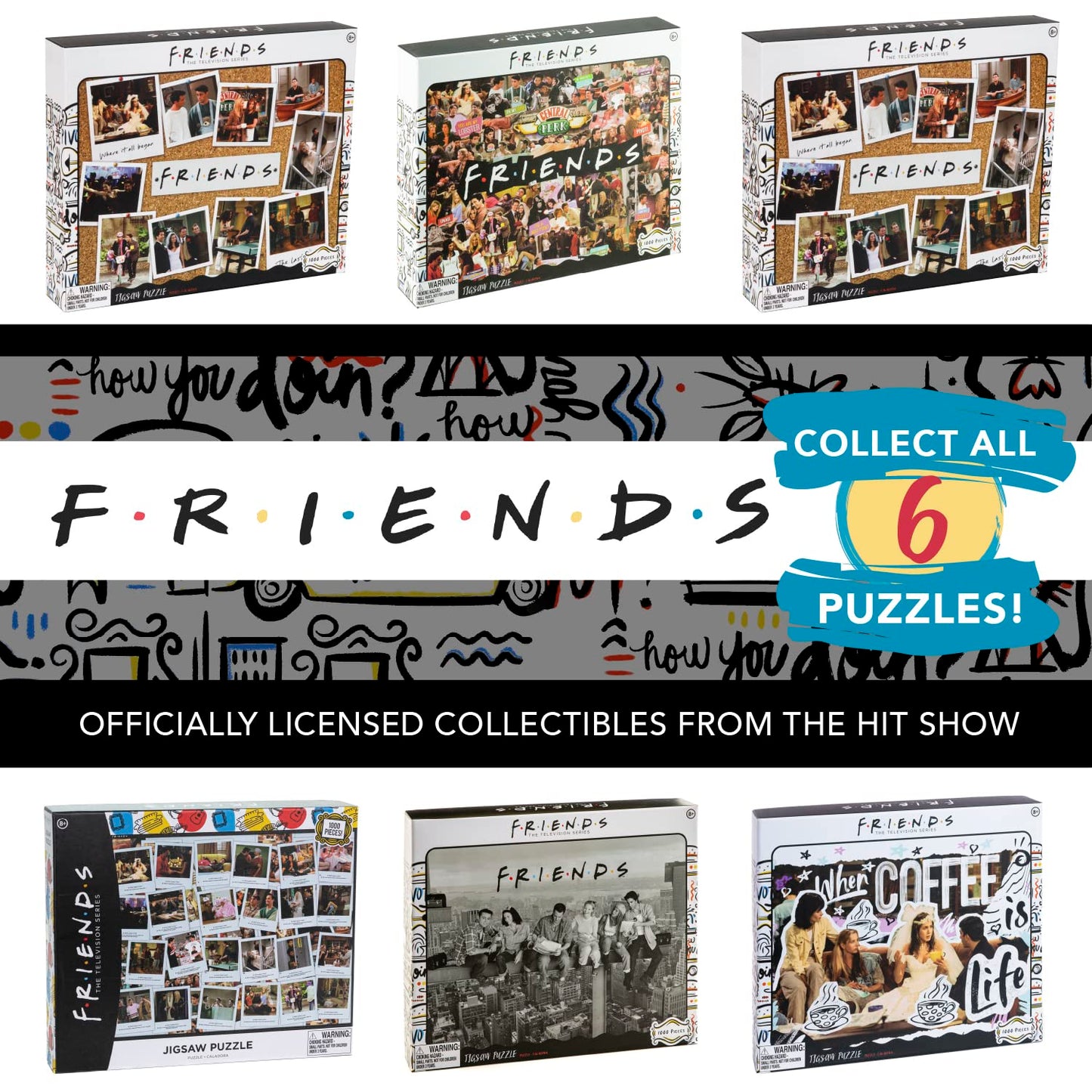 Paladone Friends 1000-Piece Jigsaw Puzzle – 30in x 24in – Officially Licensed