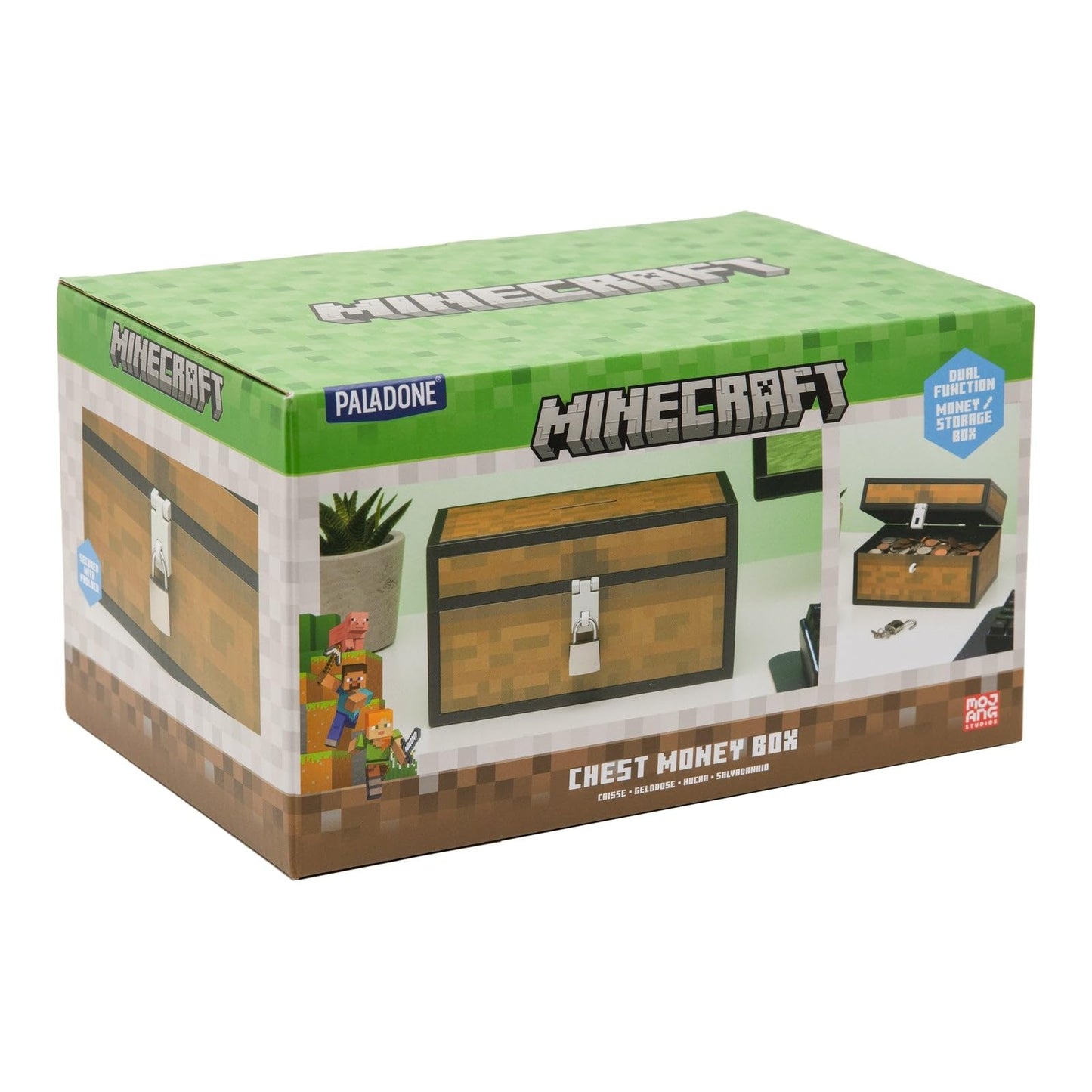 Paladone Minecraft Chest Money Bank – Officially Licensed Piggy Bank for Kids