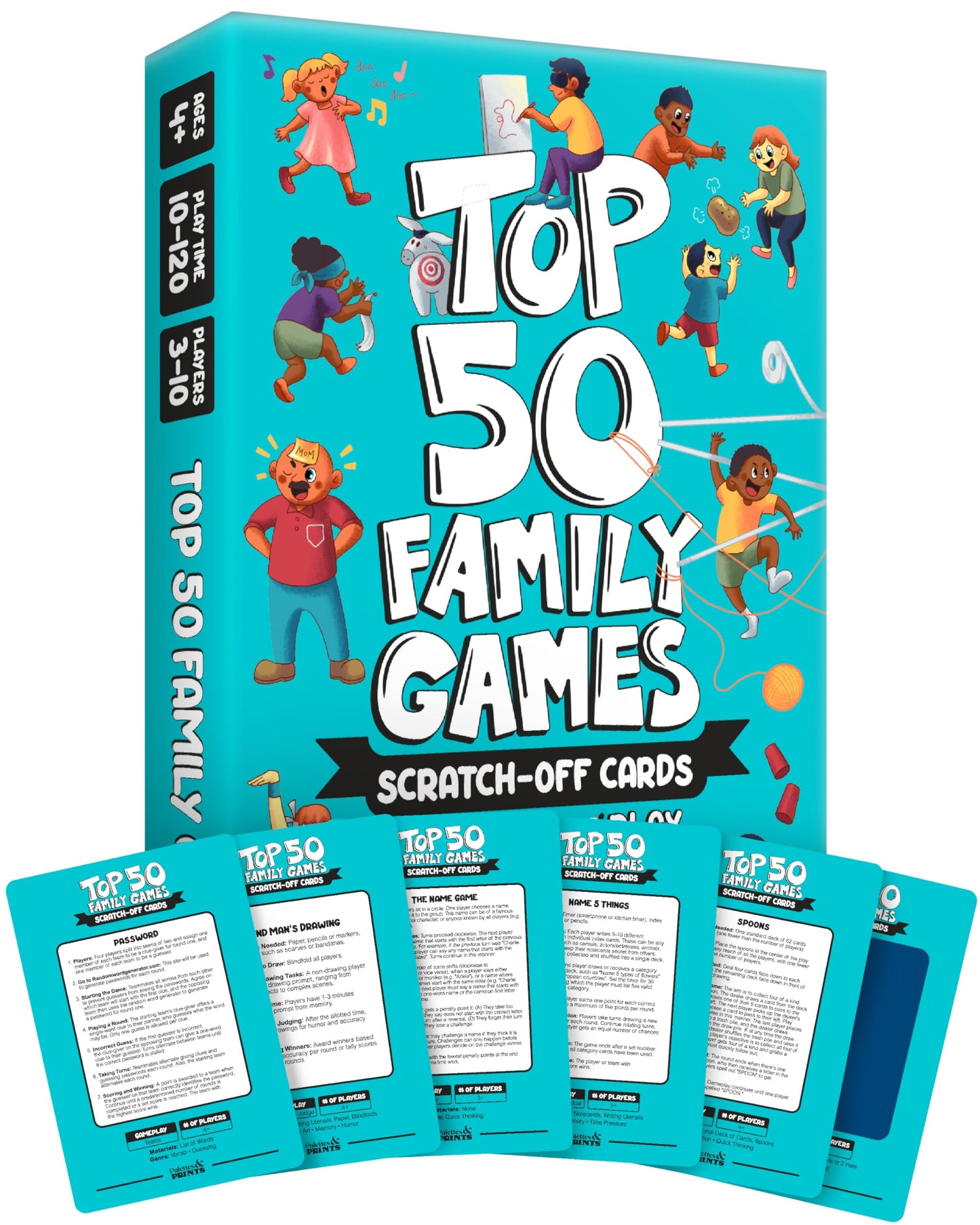 Palettes and Prints - 50-in-1 Scratch Off Card Games for Family Fun