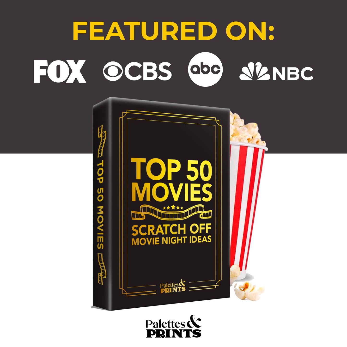 Palettes and Prints – Premium Movie Night Scratch Off Cards | Gifts for Movie Lovers