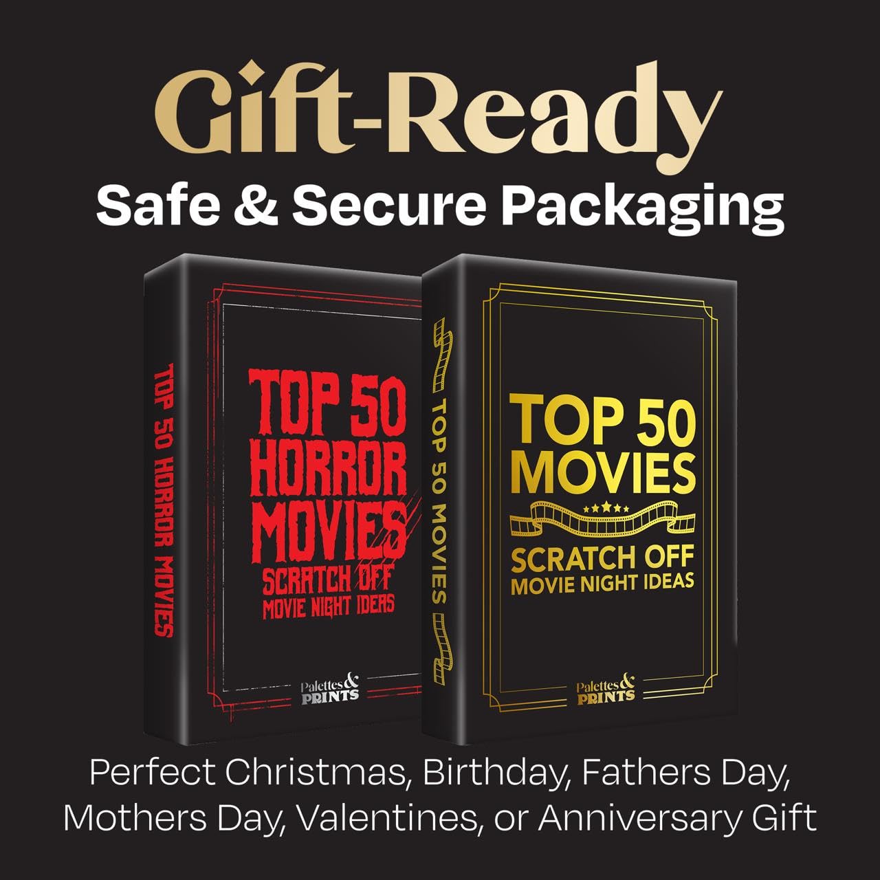 Palettes and Prints – Premium Movie Night Scratch Off Cards | Gifts for Movie Lovers
