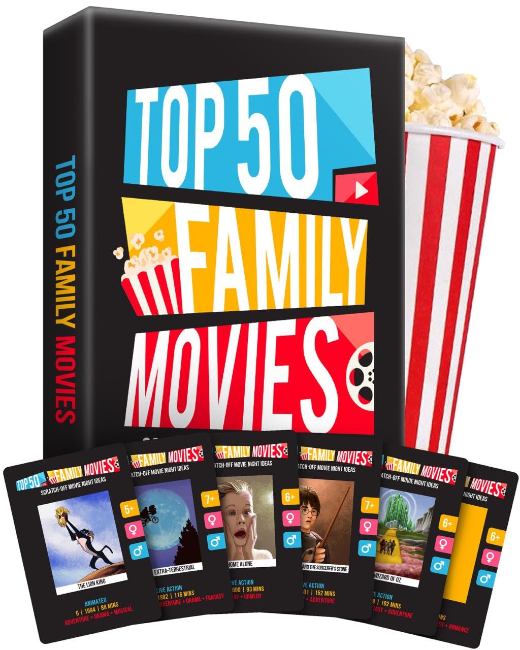 Palettes and Prints Premium Family Movie Night Scratch Off Cards – Family Gift & Movie Night Game