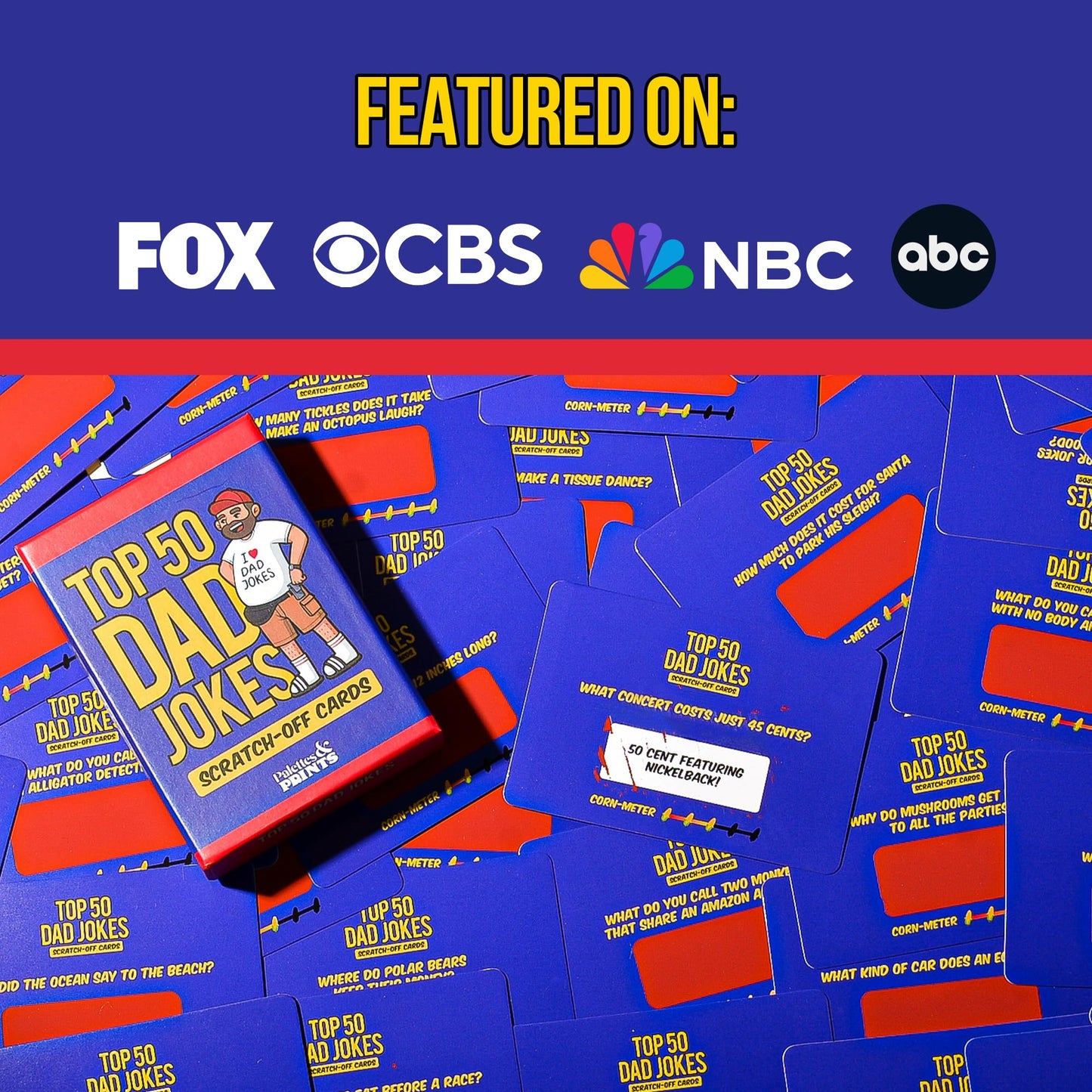 Palettes and Prints: Premium Top 50 Dad Jokes Scratch Off Cards – Gift Idea