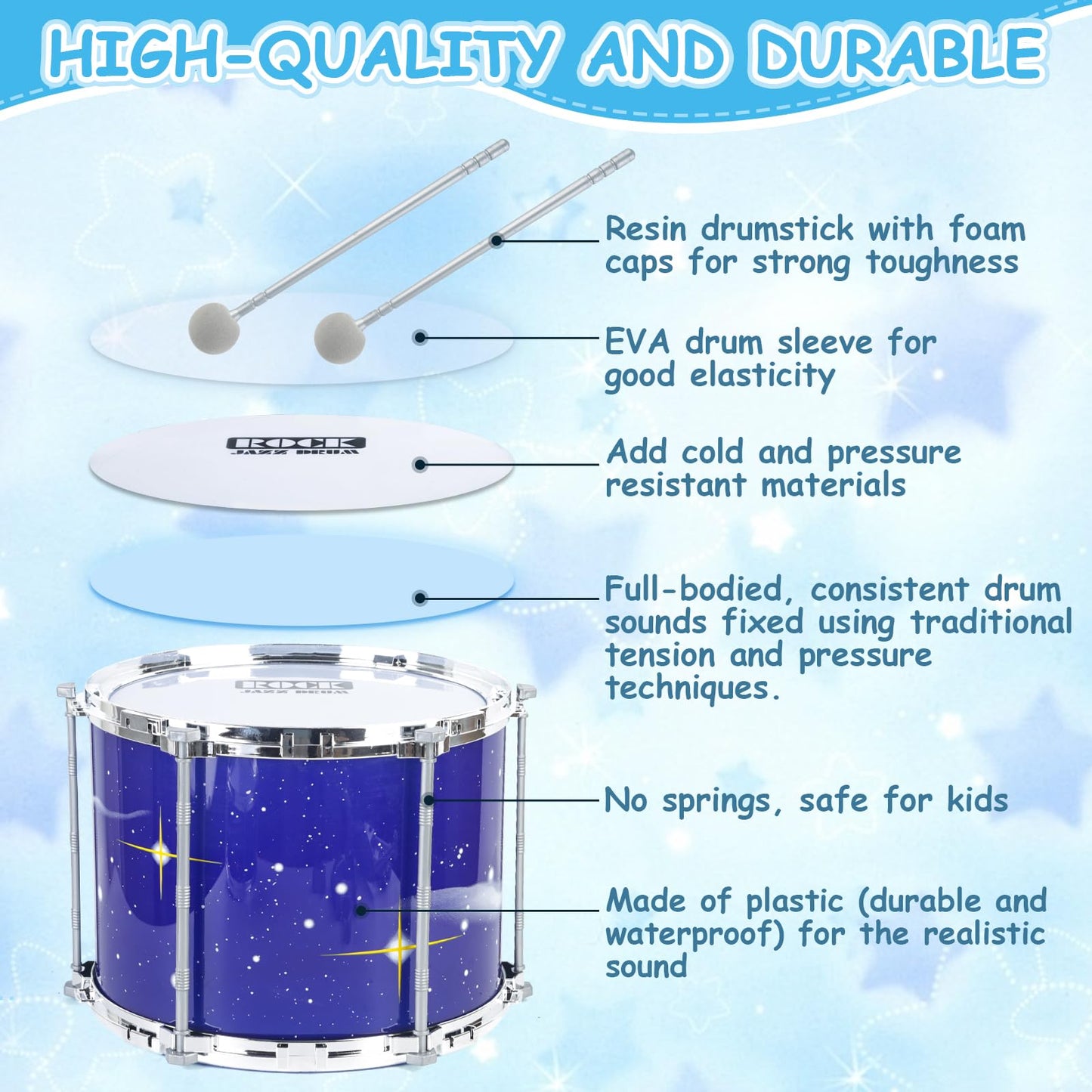 PaLeyFer Upgraded Kids Drum Set with Lights for Toddlers – Beginner Musical Toy