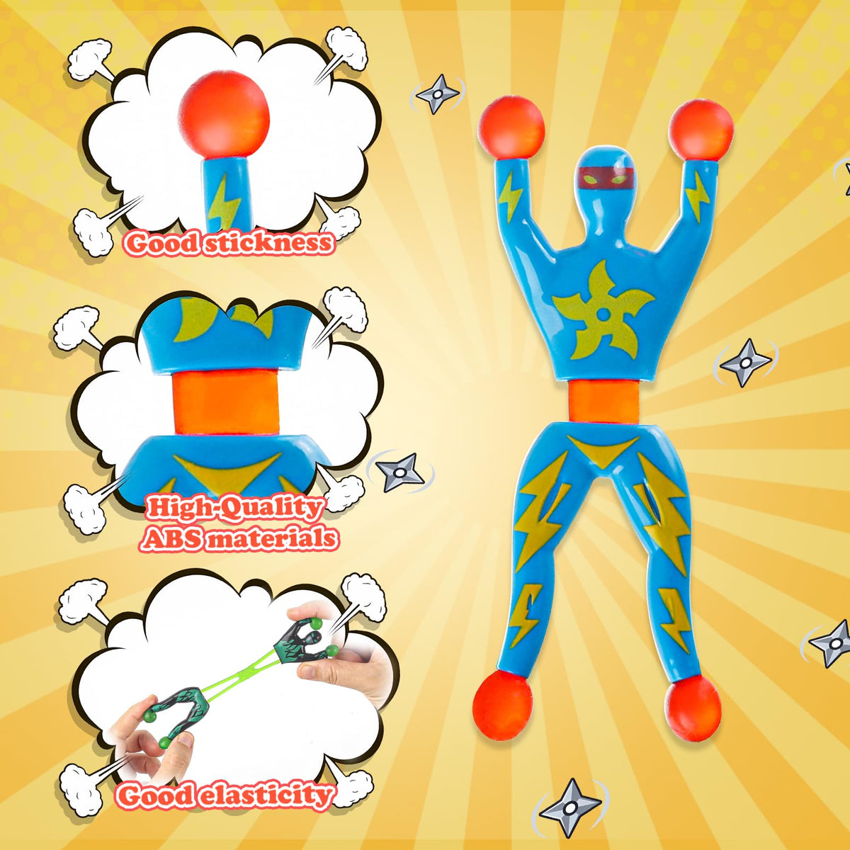 PaLeyFer 32Pack Sticky Wall Climbing Ninjas – Valentine Cards & Classroom Prizes