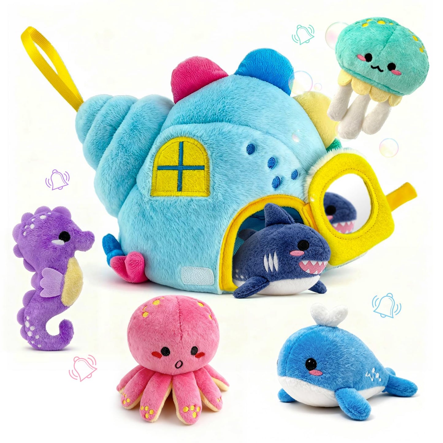 pamexin Baby Toys 6-12 Months: Ocean Set with Conch House & Sea Creatures