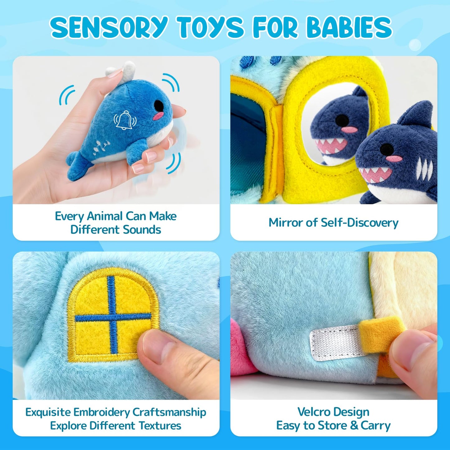 pamexin Baby Toys 6-12 Months: Ocean Set with Conch House & Sea Creatures