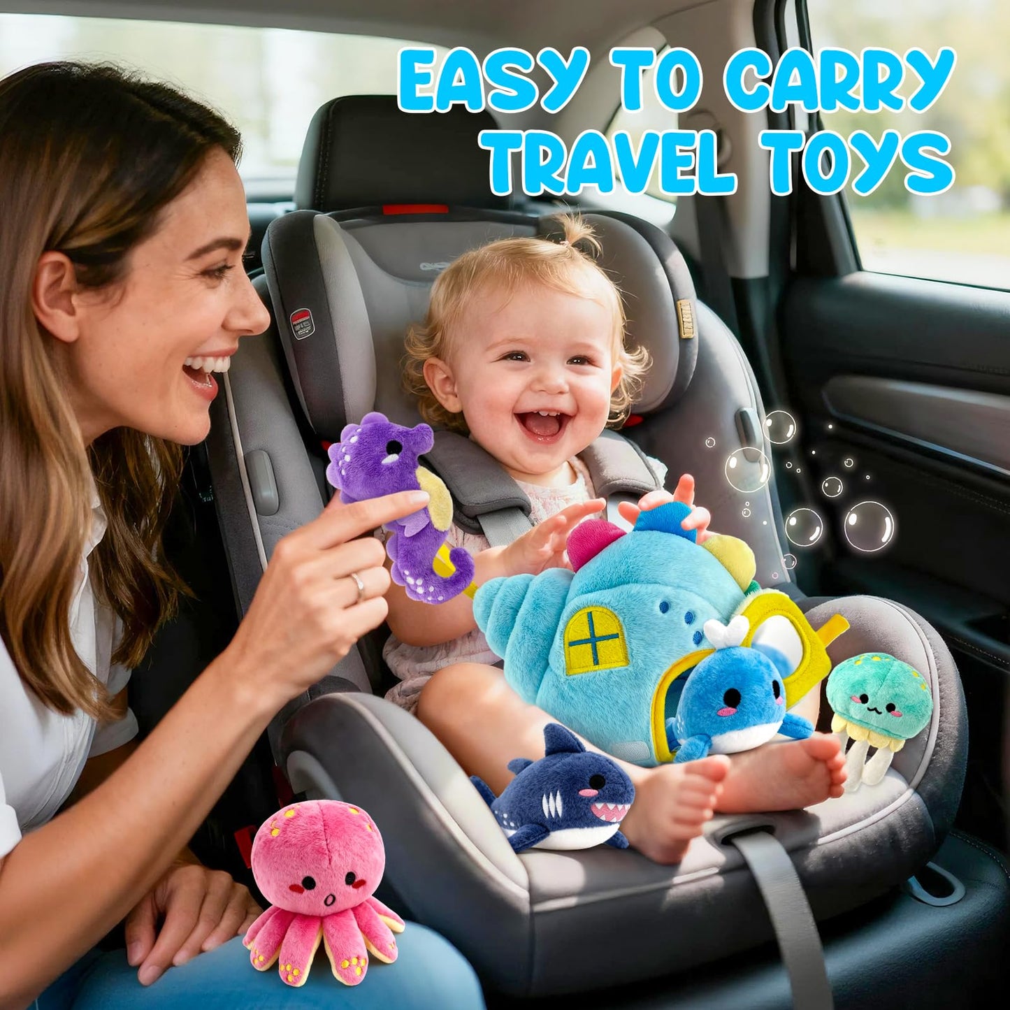 pamexin Baby Toys 6-12 Months: Ocean Set with Conch House & Sea Creatures