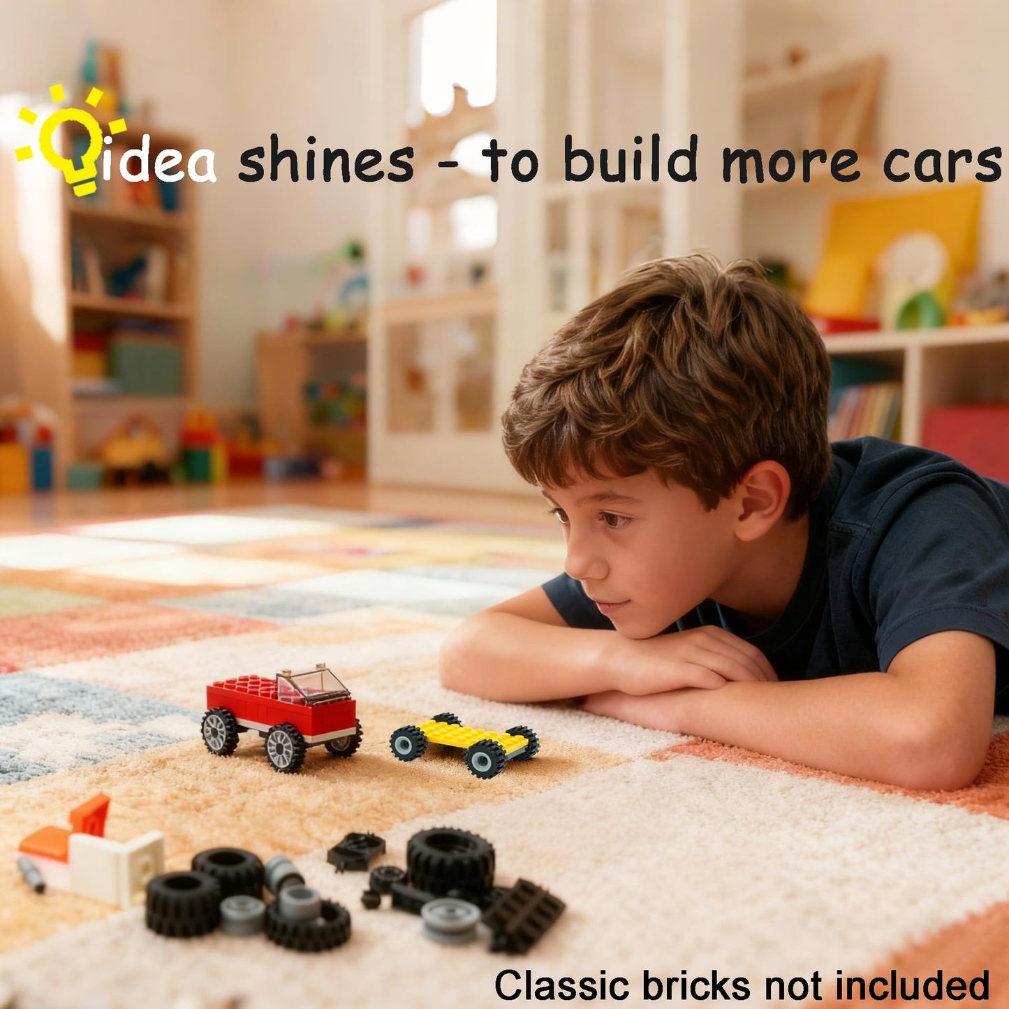 Pamvava 298-Piece Car Parts Set — Wheels, Axles, Tires, Windshields for STEM Play