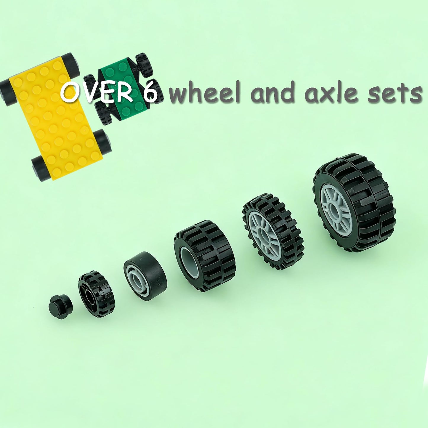 Pamvava 298-Piece Car Parts Set — Wheels, Axles, Tires, Windshields for STEM Play