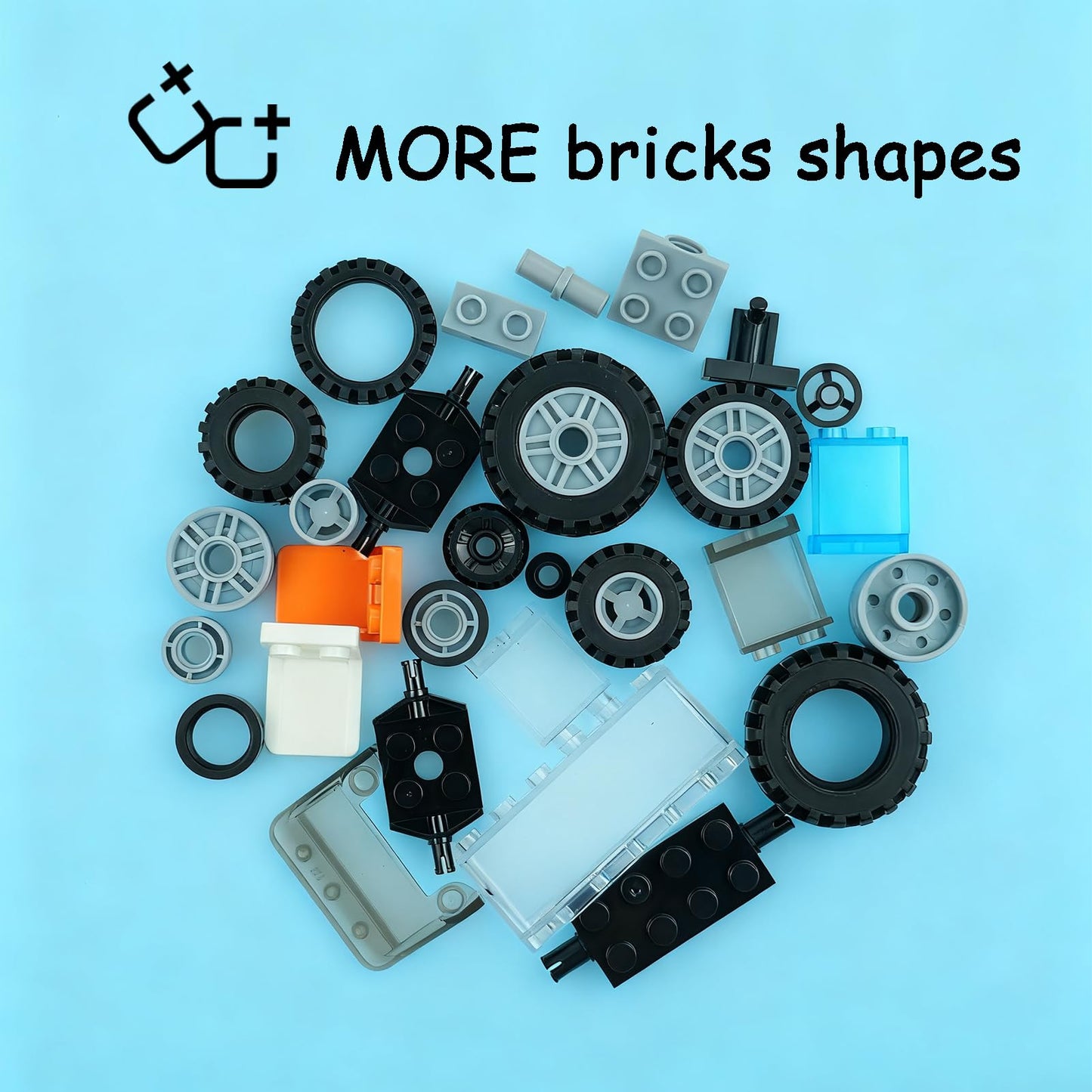Pamvava 298-Piece Car Parts Set — Wheels, Axles, Tires, Windshields for STEM Play