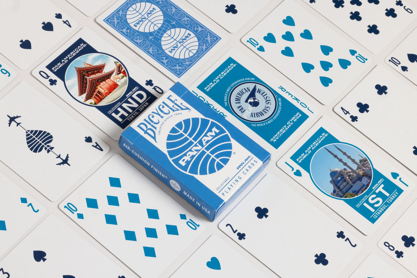 Bicycle Pan Am Air Playing Cards 2-Pack with Travel Tin – Premium Poker Decks