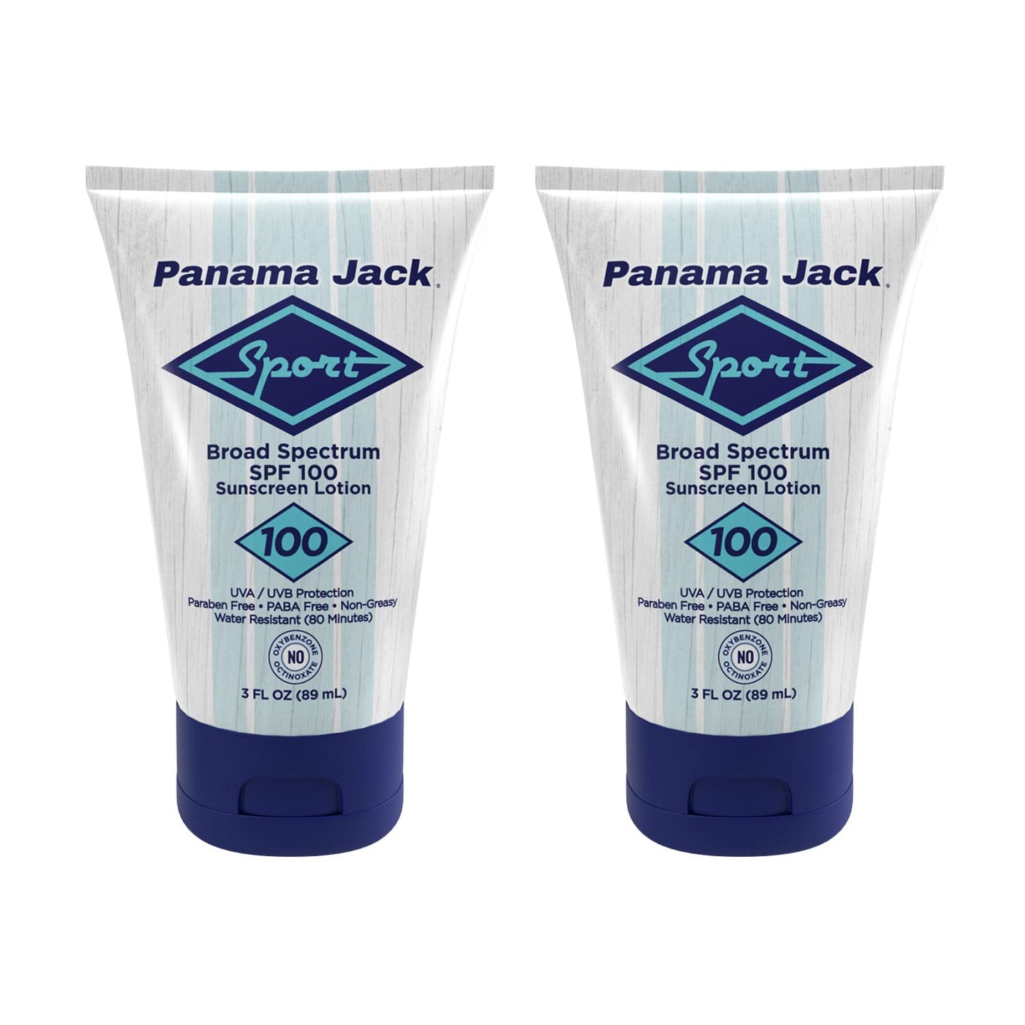Panama Jack Sport Sunscreen Lotion SPF 100 – Broad Spectrum UVA/UVB, Non-Greasy, Cruelty-Free, 3 FL OZ (Pack of 2)