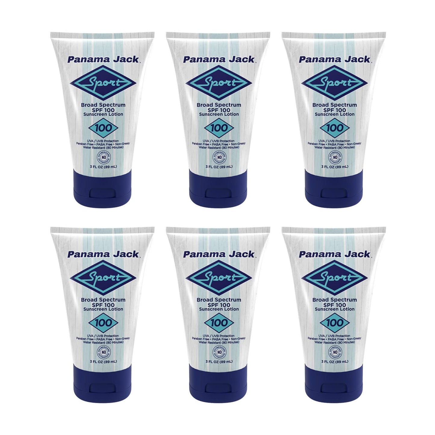 Panama Jack Sport Sunscreen Lotion SPF 100 – Broad Spectrum UVA/UVB, Non-Greasy, Cruelty-Free, 3 FL OZ (Pack of 2)