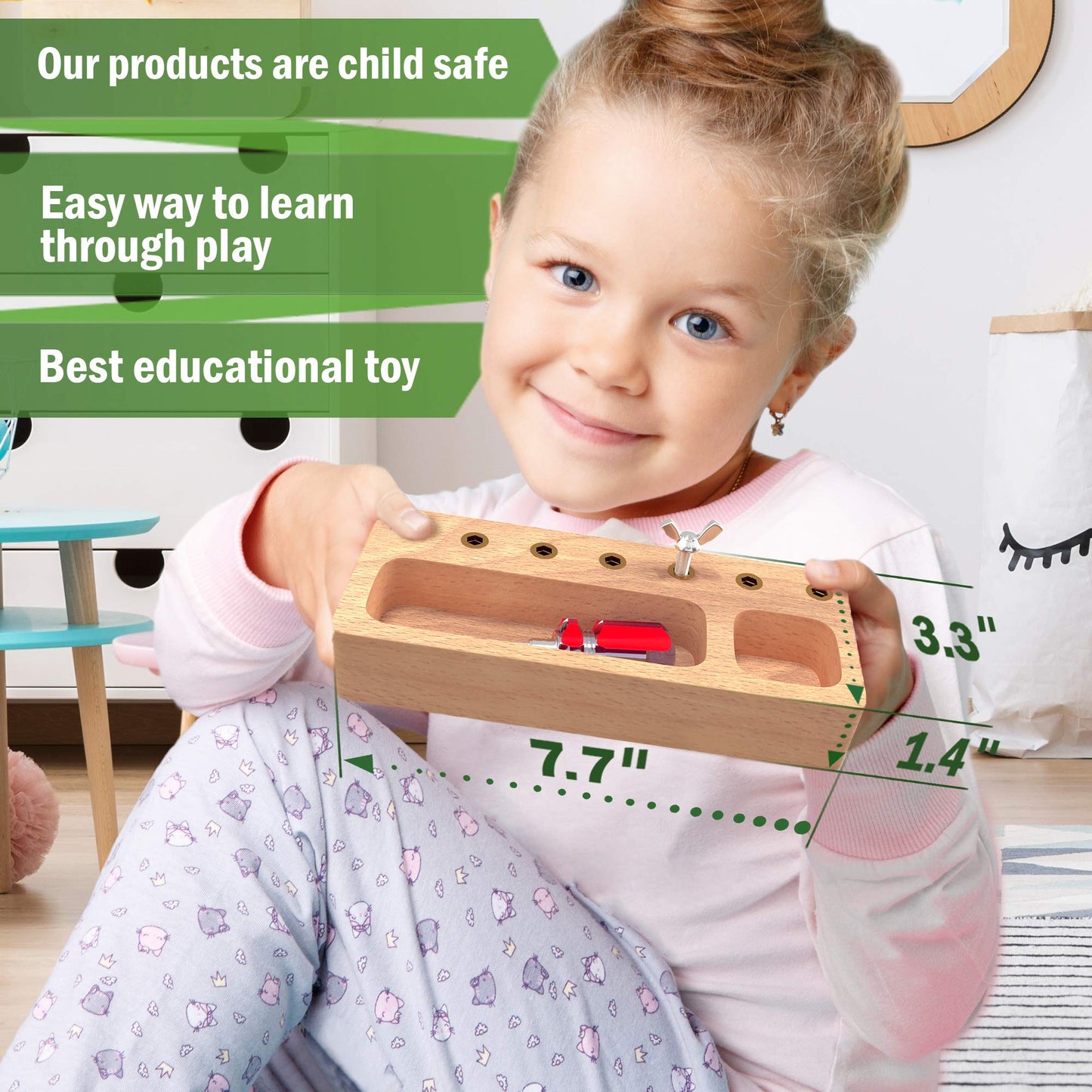 Panda Brothers Montessori Screwdriver Board Set – Wooden STEM Toys for Kids