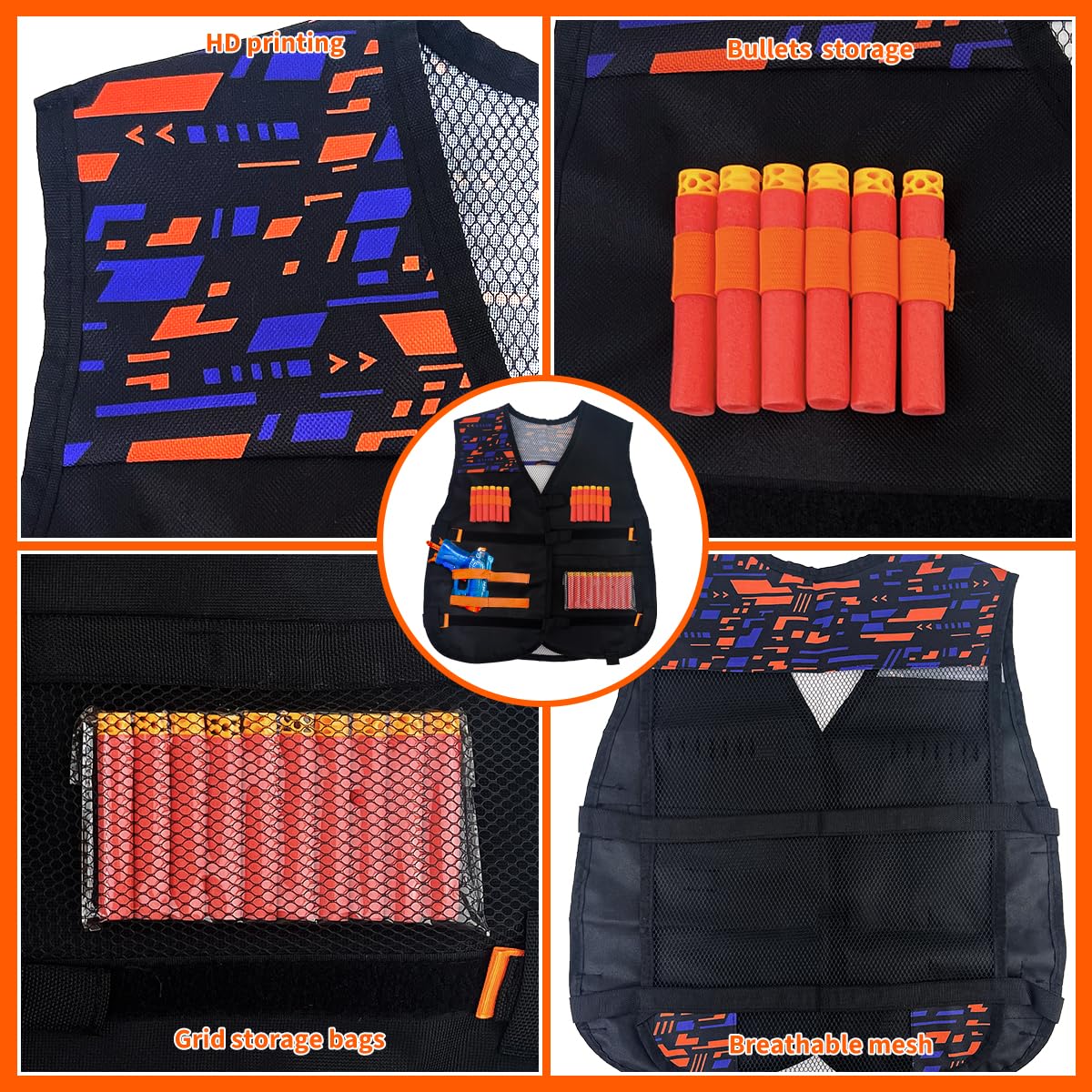 Pandahero Tactical Vest Kit for Kids – Nerf-Compatible Action Vest Set for Ages 5–12