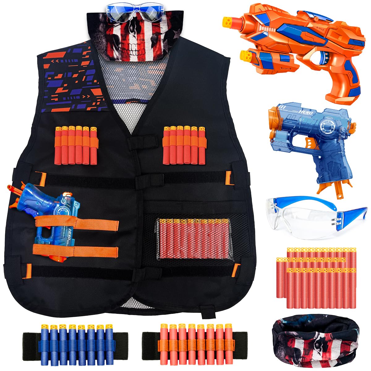 Pandahero Tactical Vest Kit for Kids – Nerf-Compatible Action Vest Set for Ages 5–12