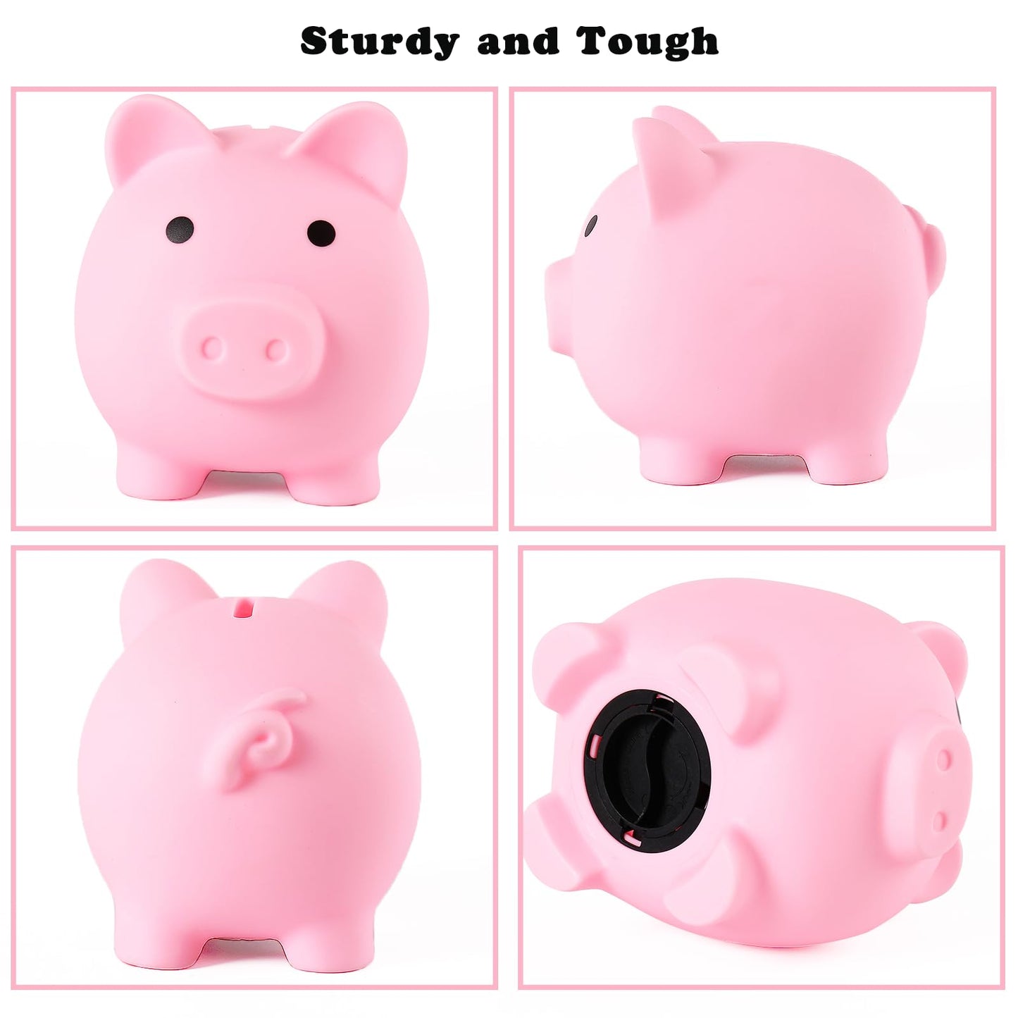 PandaEar Piggy Bank – Unbreakable Pink Coin Bank for Kids, Shatterproof & Easy Access