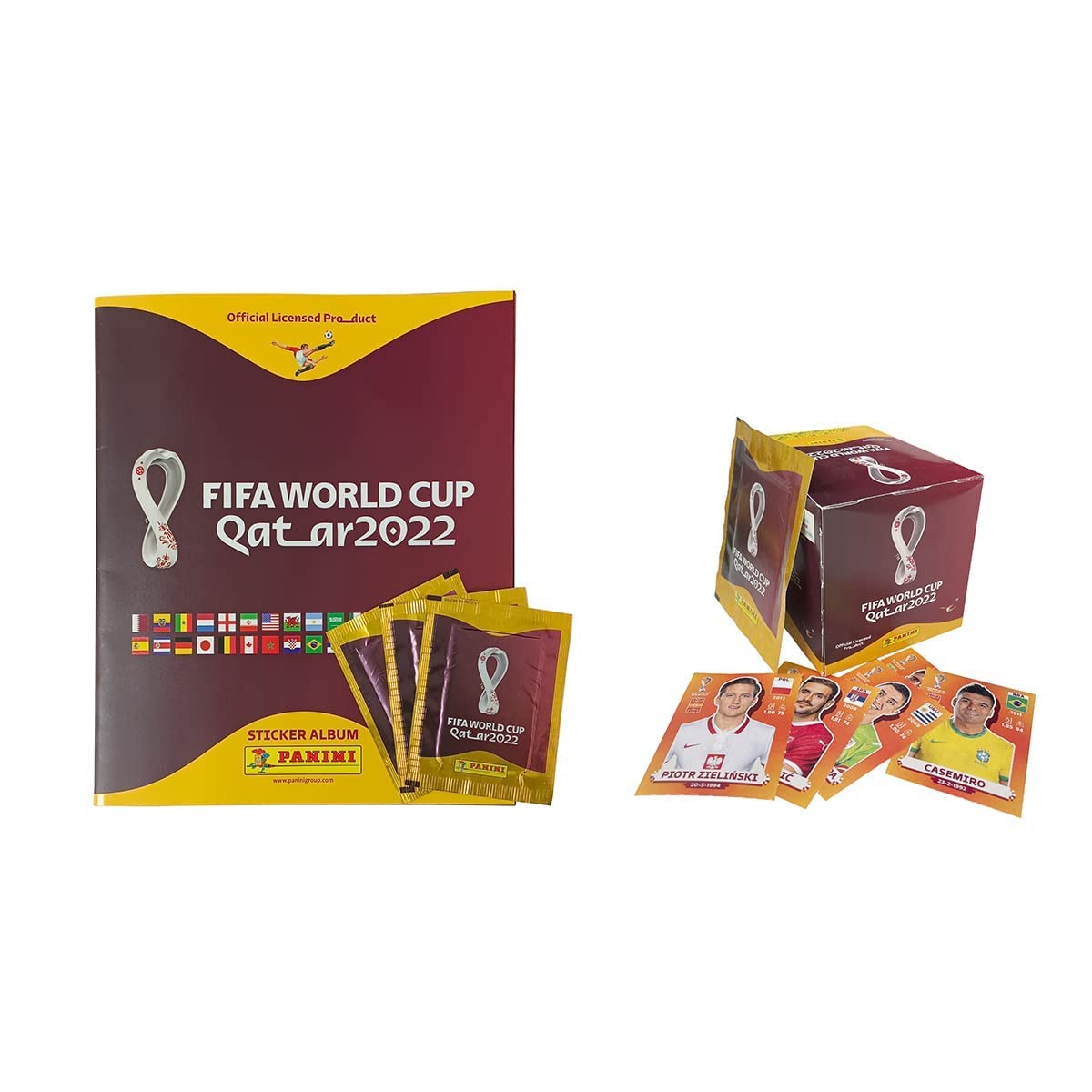 Panini FIFA World Cup Qatar 2022 Sticker Box — 50 Packs x 5 Stickers (USA Version)