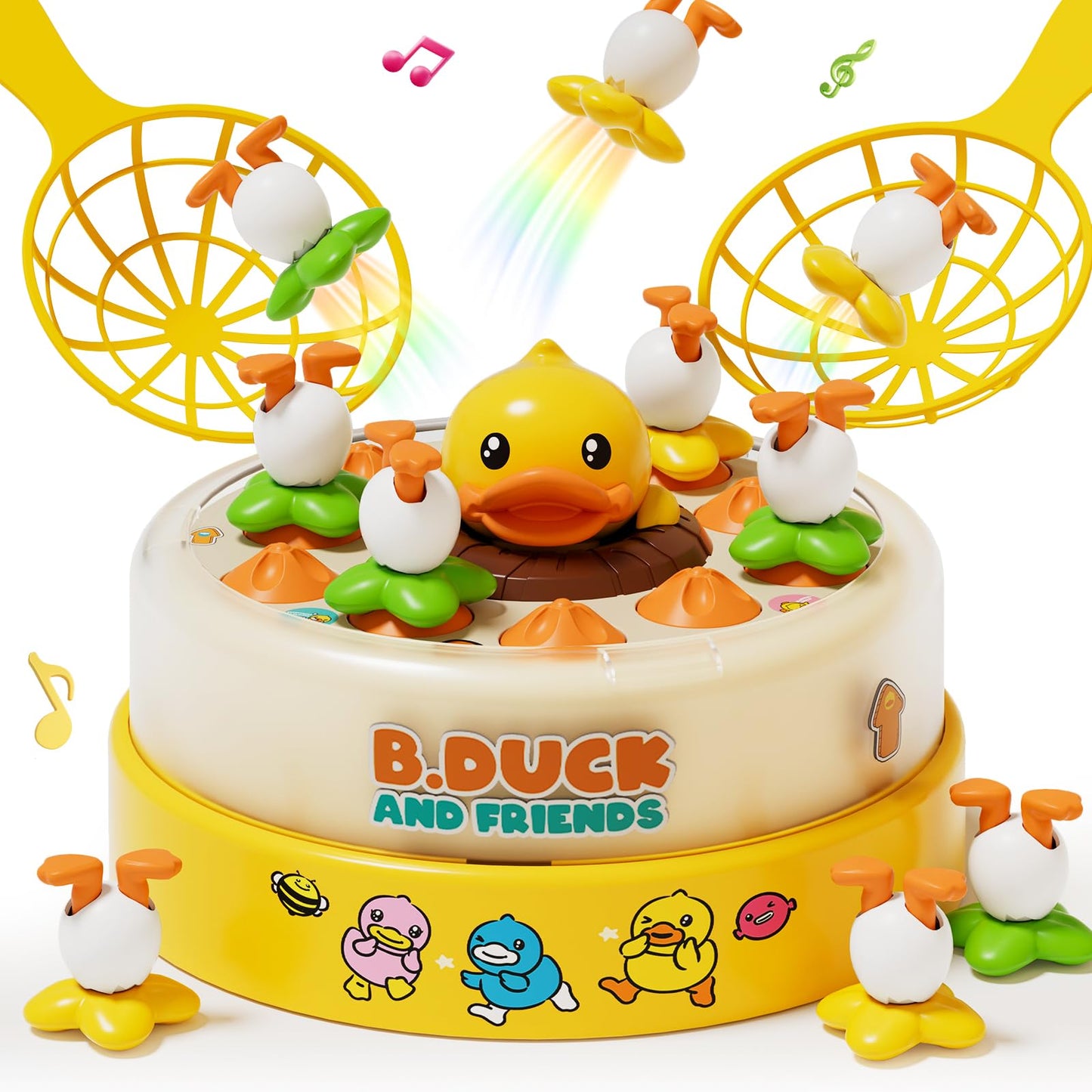 PANITU B.Duck Bounce & Catch Board Game – Interactive Music Toy for Kids 4-6