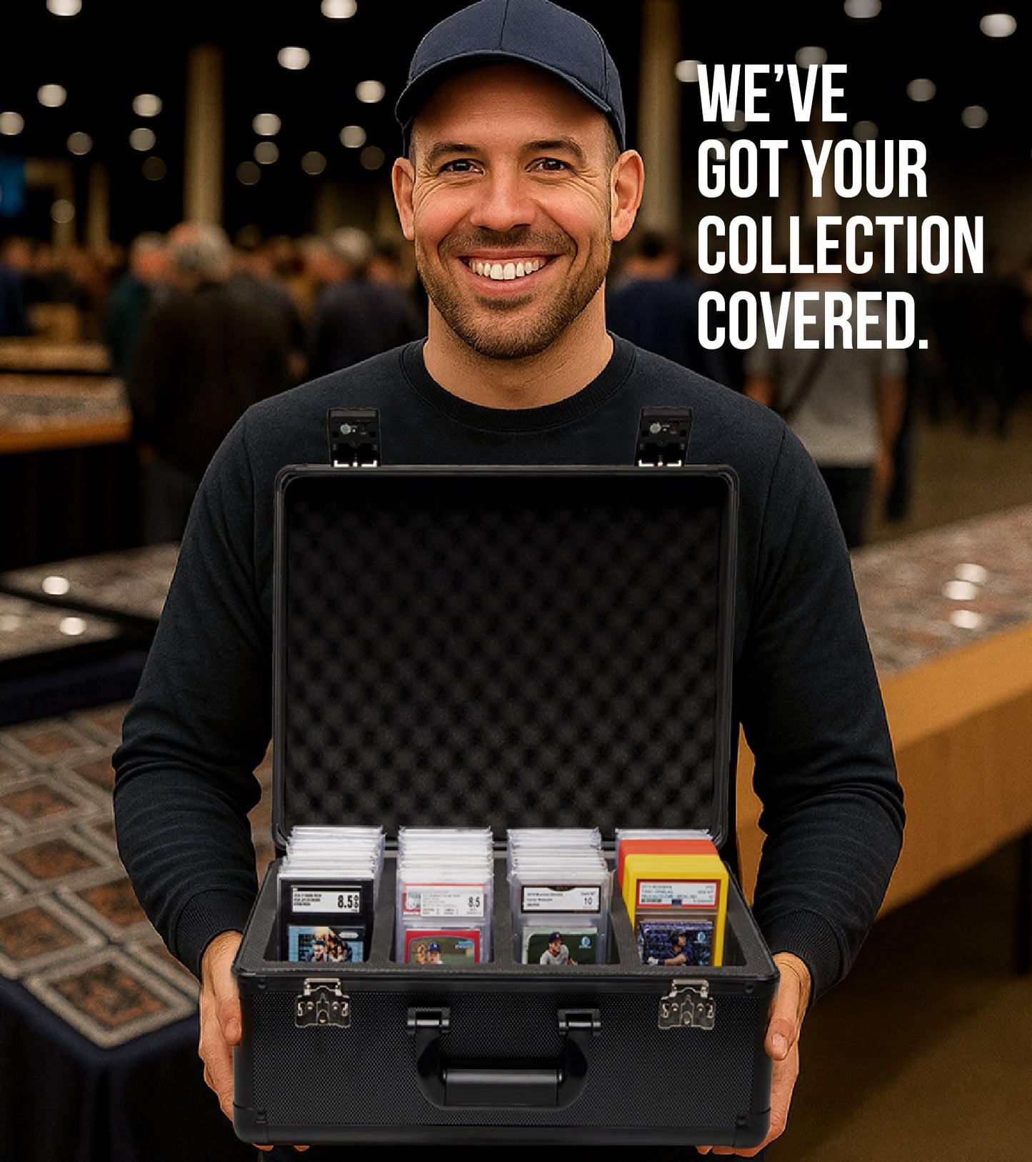 Panopply Slab Armor 4-Row Graded Card Storage Box – Holds 160+ PSA Slabs, TSA Lock