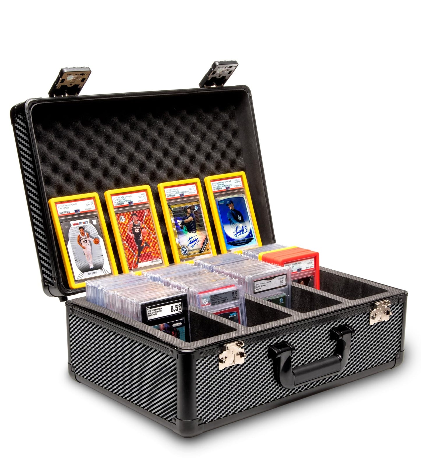 Panopply Slab Armor Fusion 4-Row Graded Card Storage Box – 160+ PSA Slabs (Carbon Fiber)