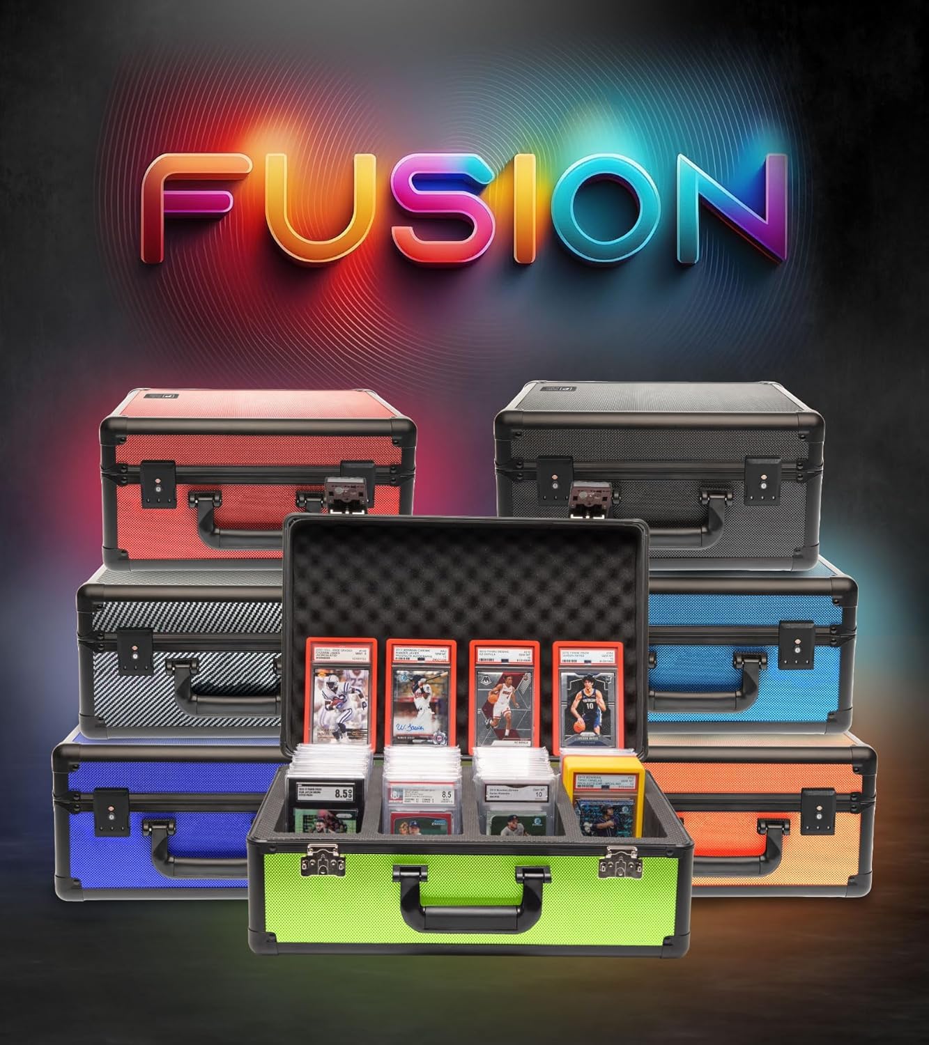Panopply Slab Armor Fusion 4-Row Graded Card Storage Box – 160+ PSA Slabs (Carbon Fiber)