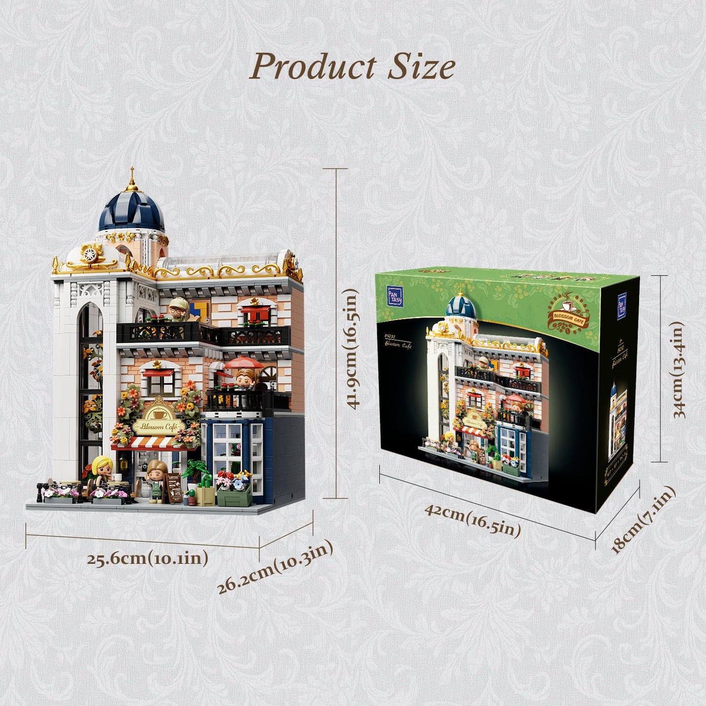 PANTASY Blossom Café: 3-Story Glasshouse Modular Building Set – Café, Gallery & Floral Atrium