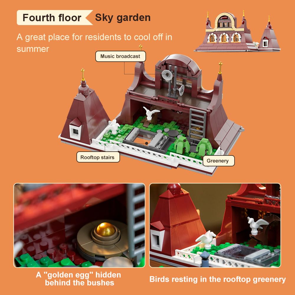 PANTASY European Bakery Building Kit – Four-Level Landmark Construction Set