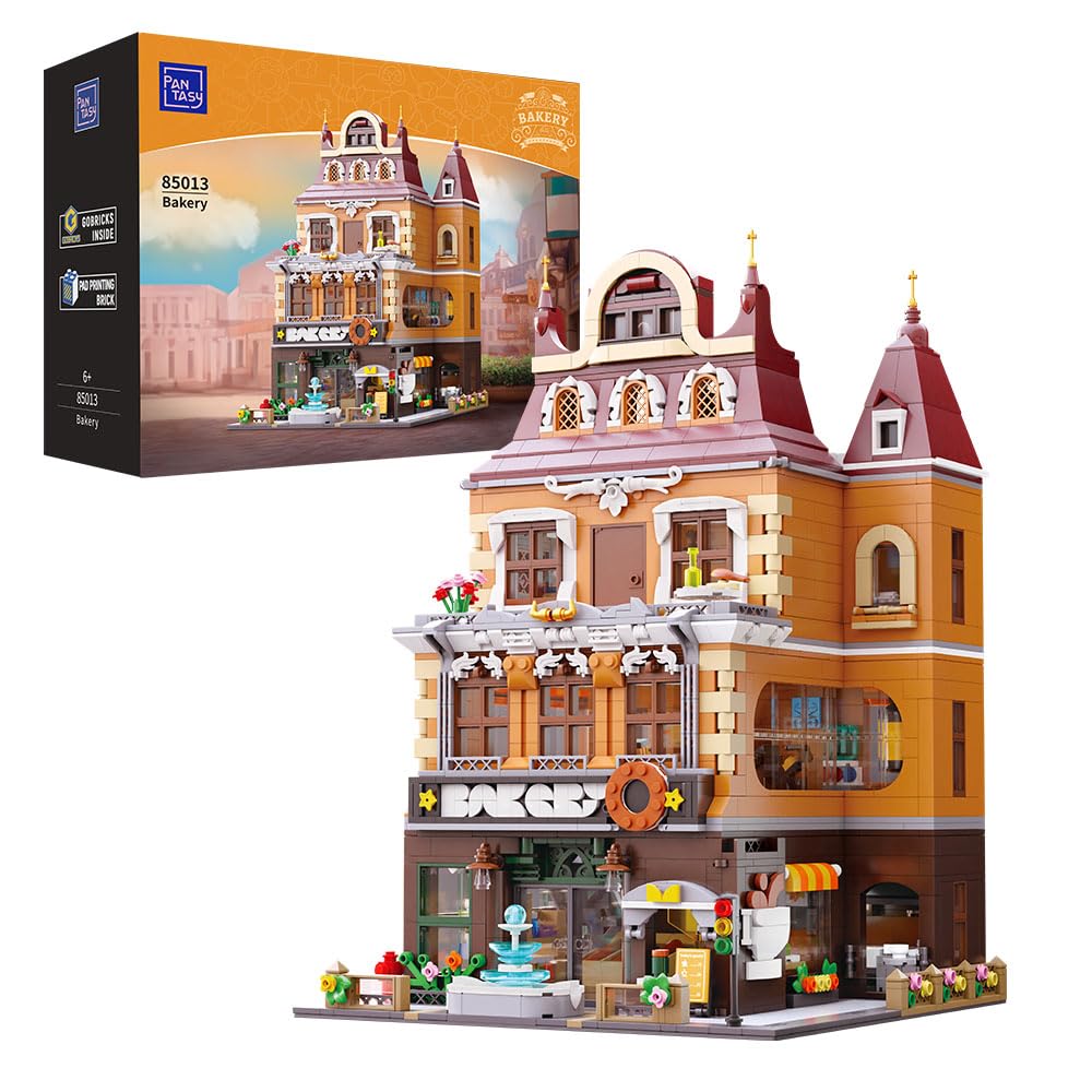 PANTASY European Bakery Building Kit – Four-Level Landmark Construction Set