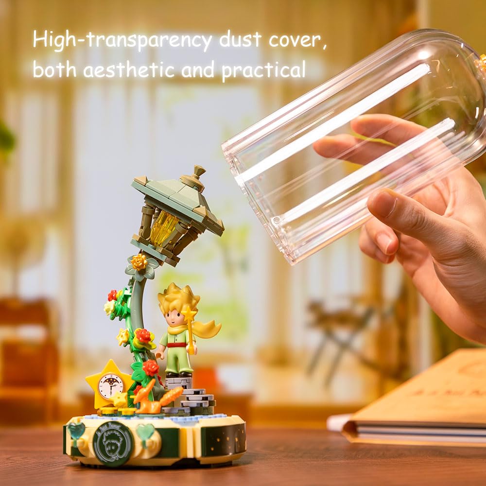 PANTASY Le Petit Prince Starlight Lamp – Creative DIY Building Block Set with Minifigure & Dust Cover