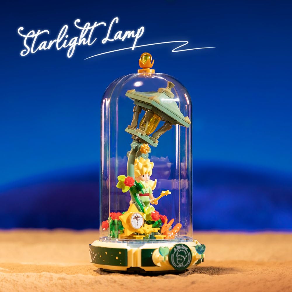 PANTASY Le Petit Prince Starlight Lamp – Creative DIY Building Block Set with Minifigure & Dust Cover