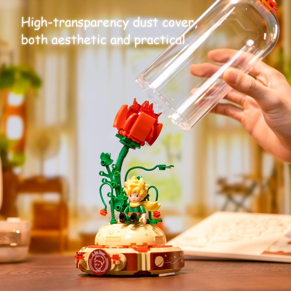 PANTASY Le Petit Prince Rose Building Bricks Set – Rose Gift for All Ages
