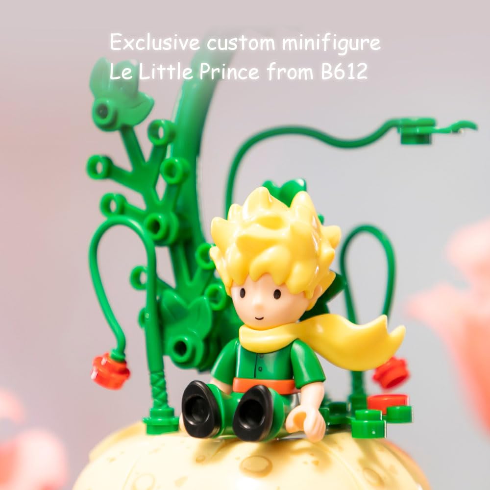 PANTASY Le Petit Prince Rose Building Bricks Set – Rose Gift for All Ages