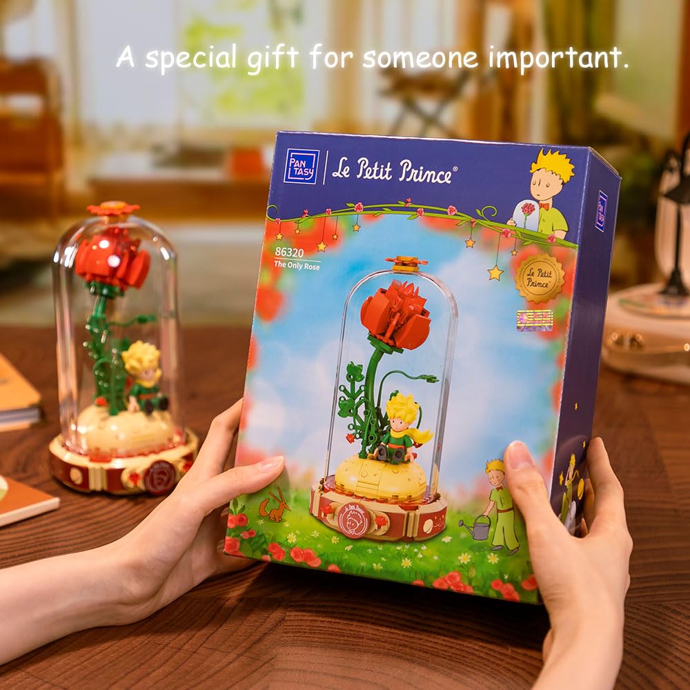 PANTASY Le Petit Prince Rose Building Bricks Set – Rose Gift for All Ages